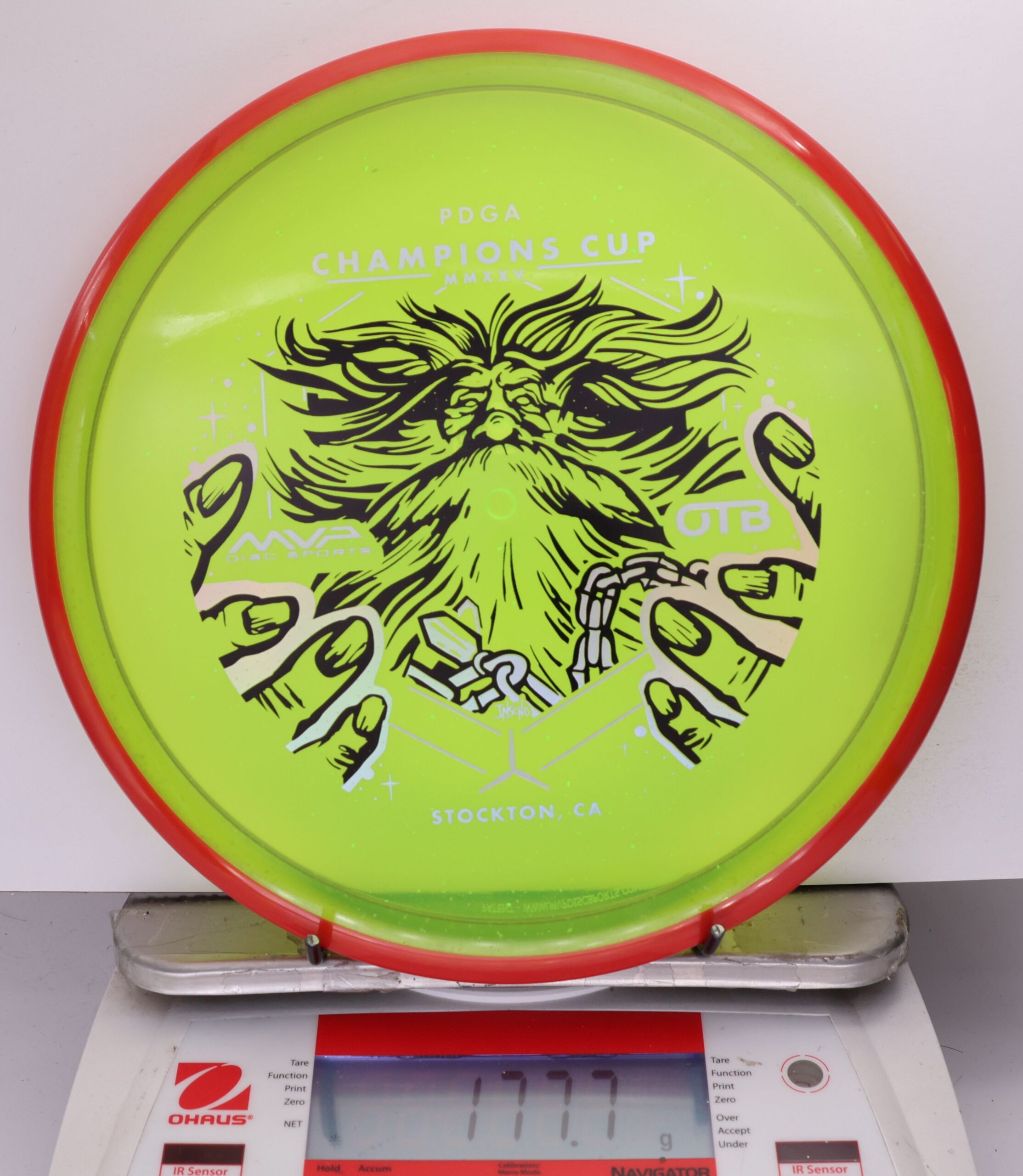 699580 Particle Glow Proton Hex, PDGA Champions Cup 2025 - #356 Red-Green, 178