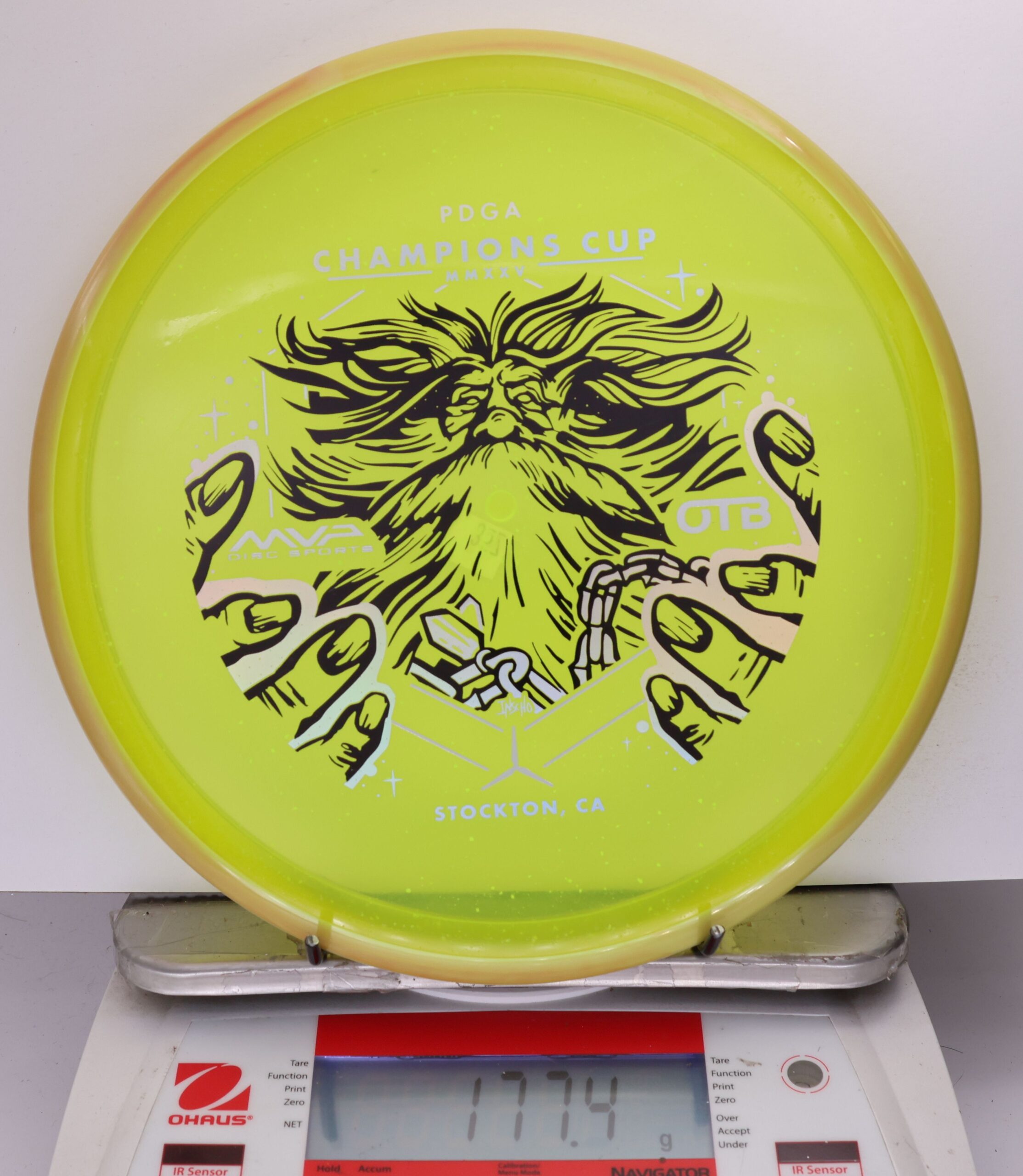699581 Particle Glow Proton Hex, PDGA Champions Cup 2025 - #357 Yellow, 177