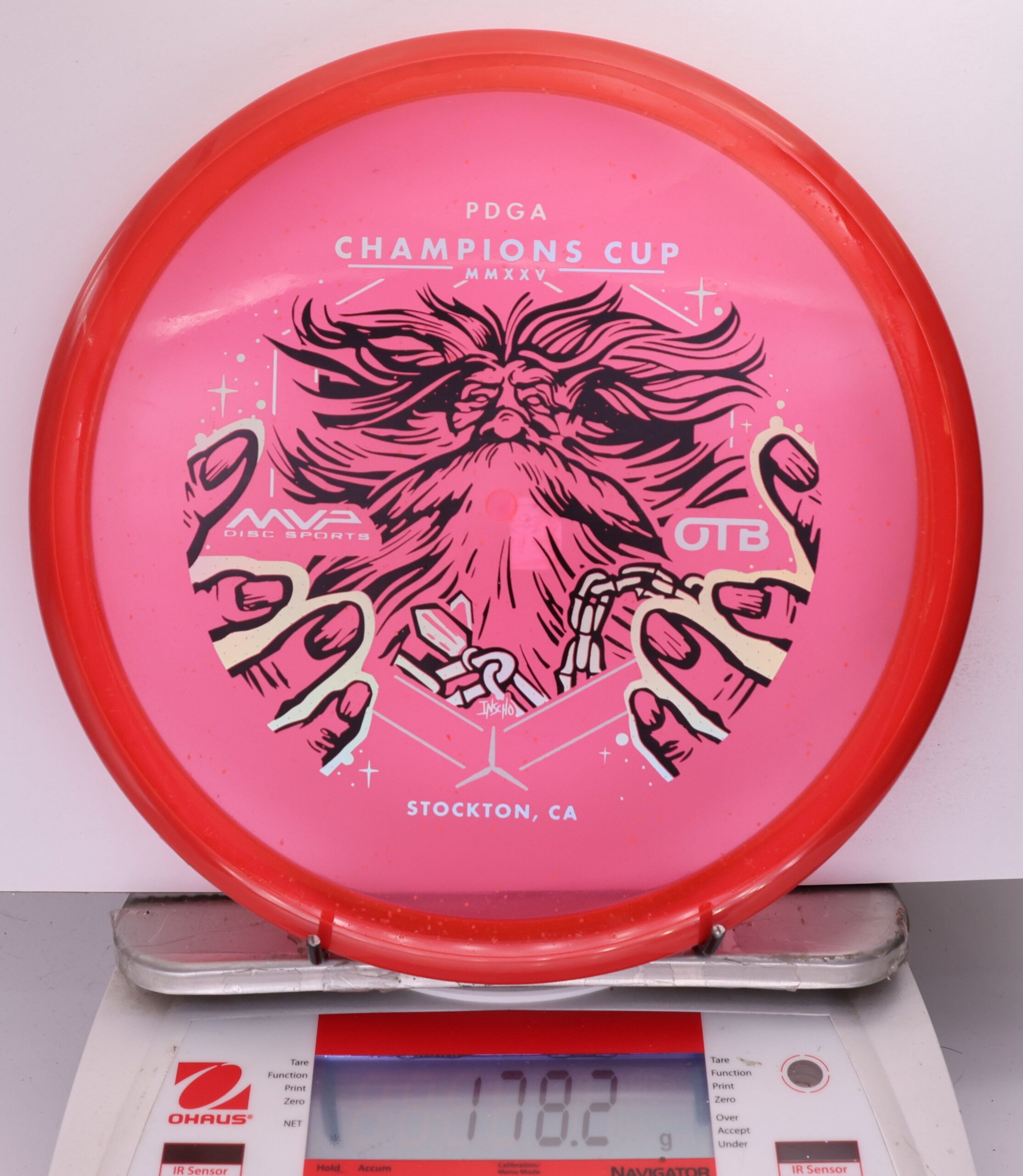 699595 Particle Glow Proton Hex, PDGA Champions Cup 2025 - #361 Red-Pink, 178