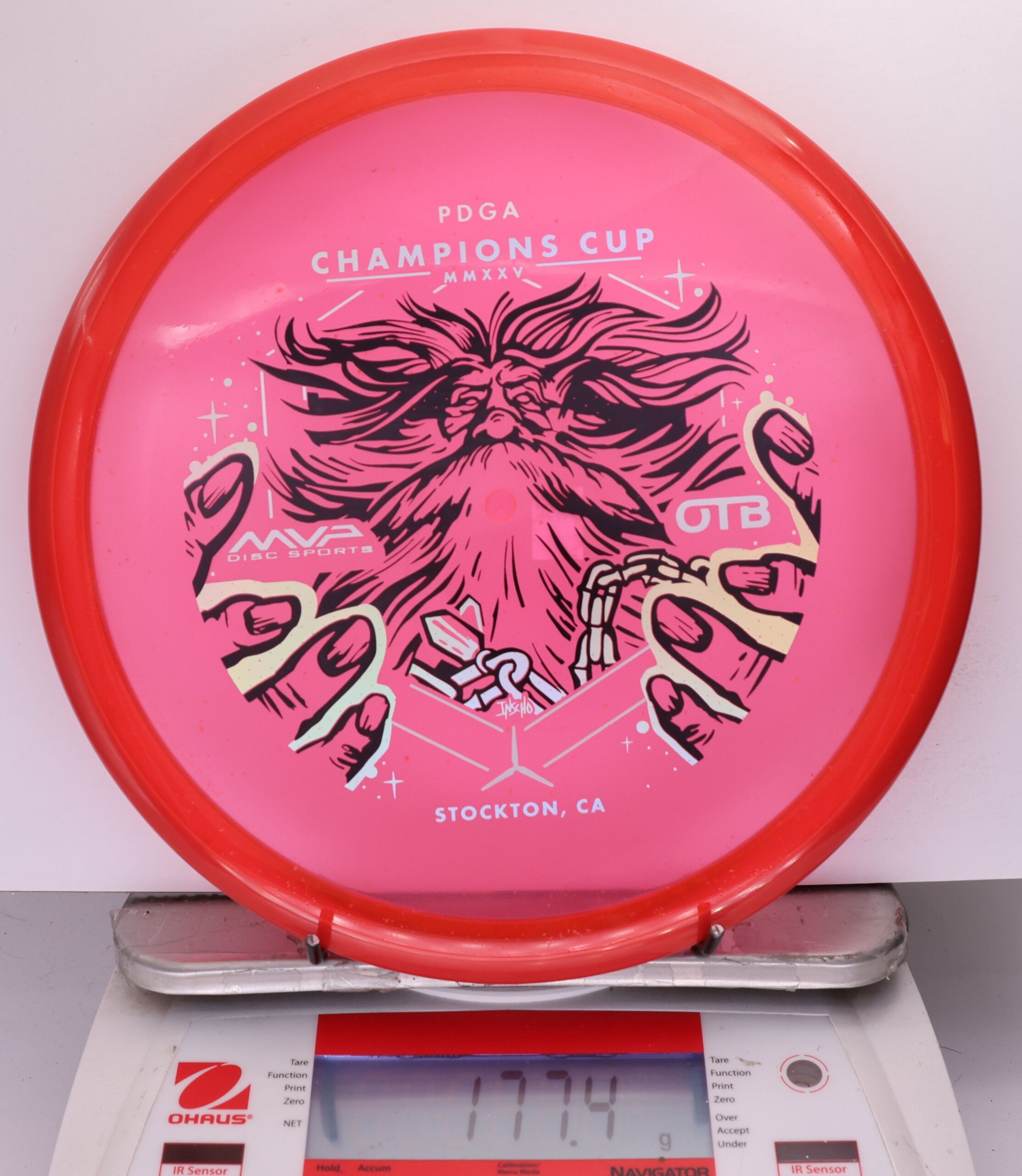 699596 Particle Glow Proton Hex, PDGA Champions Cup 2025 - #362 Red-Pink, 177