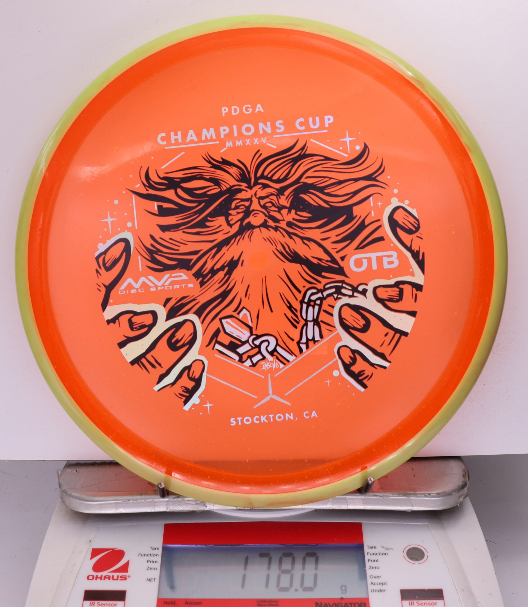 699612 Particle Glow Proton Hex, PDGA Champions Cup 2025 - #368 Yellow-Orange, 178
