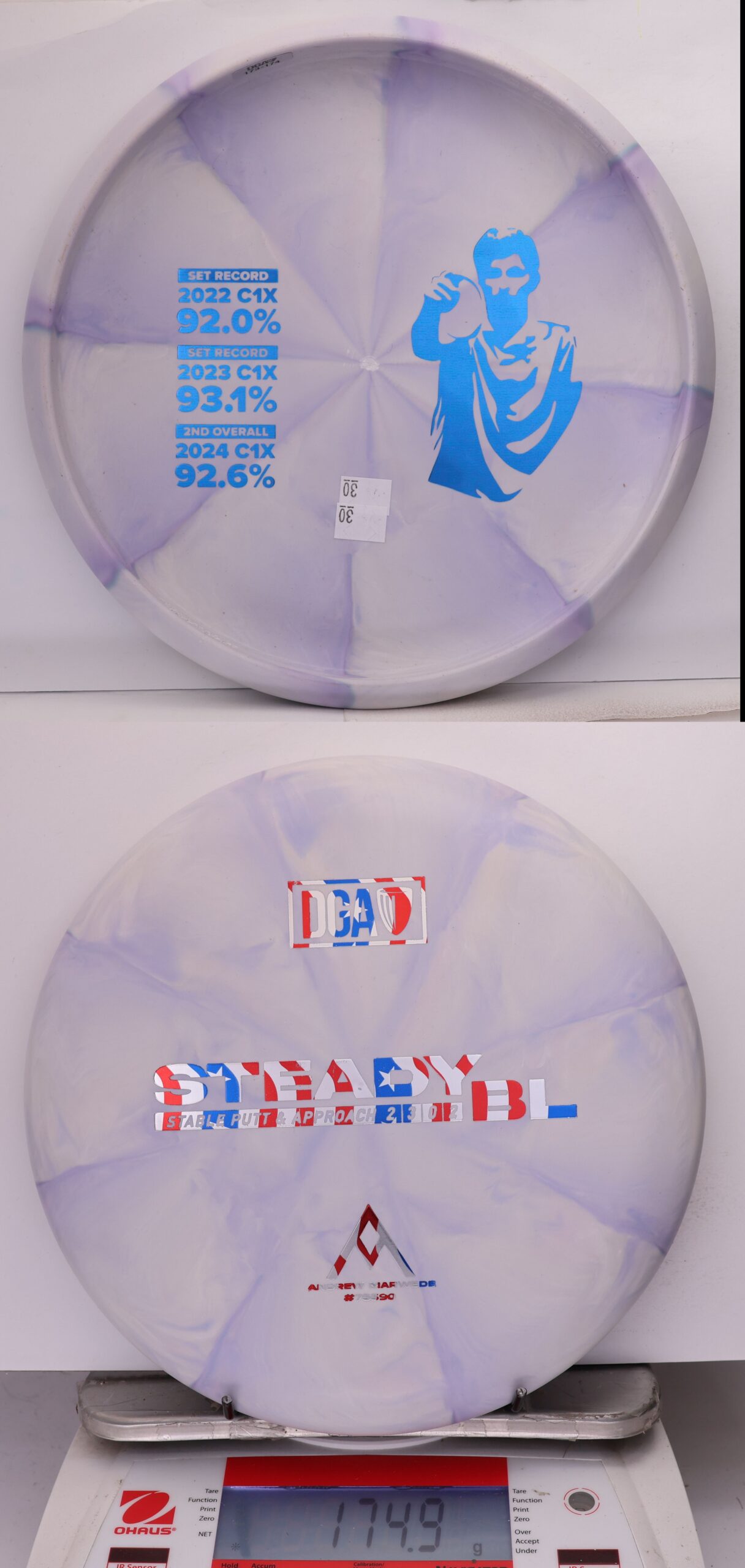 734547 D-Line Swirl Stone Steady BL, Andrew Marwede Bottom Stamp - #30 LtPurple, 175