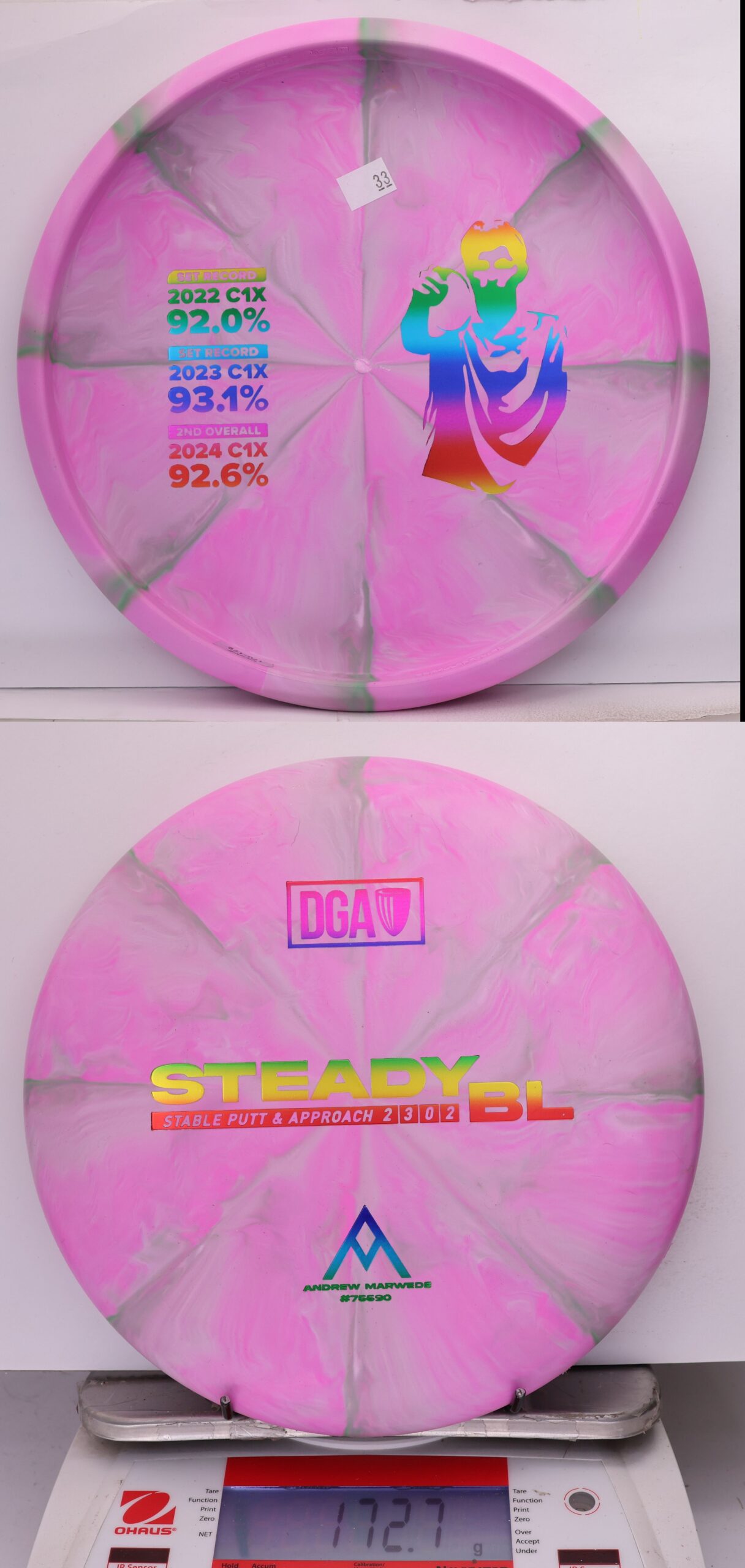 734550 D-Line Swirl Stone Steady BL, Andrew Marwede Bottom Stamp - #33 PinkGray, 173