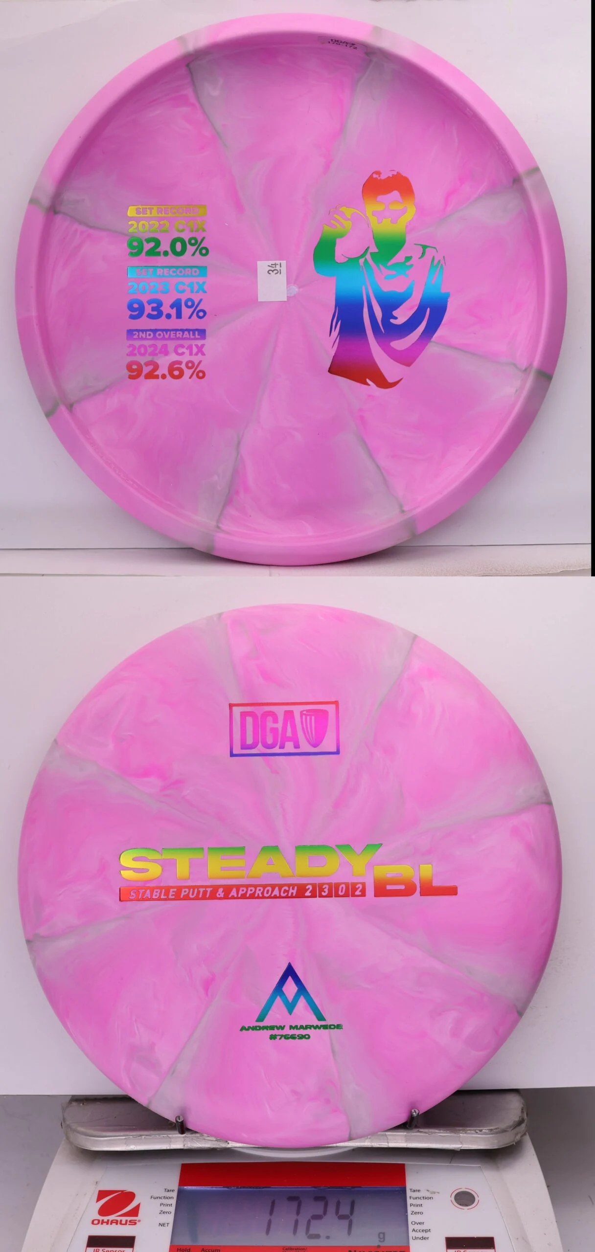 734551 D-Line Swirl Stone Steady BL, Andrew Marwede Bottom Stamp - #34 PinkGray, 172