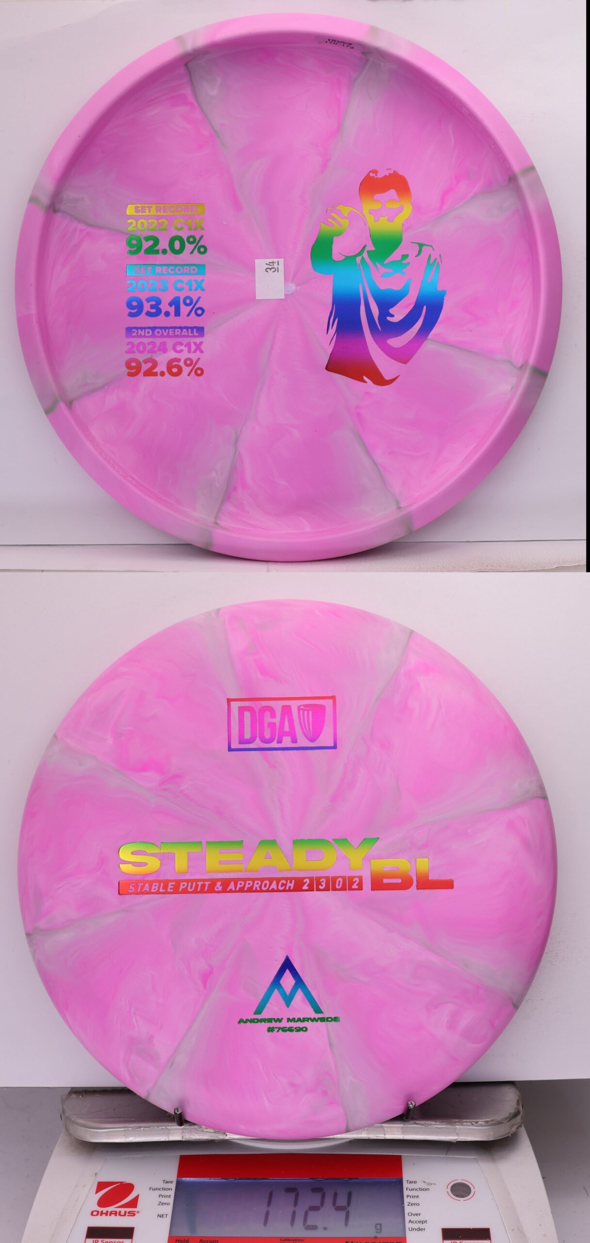 734551 D-Line Swirl Stone Steady BL, Andrew Marwede Bottom Stamp - #34 PinkGray, 172