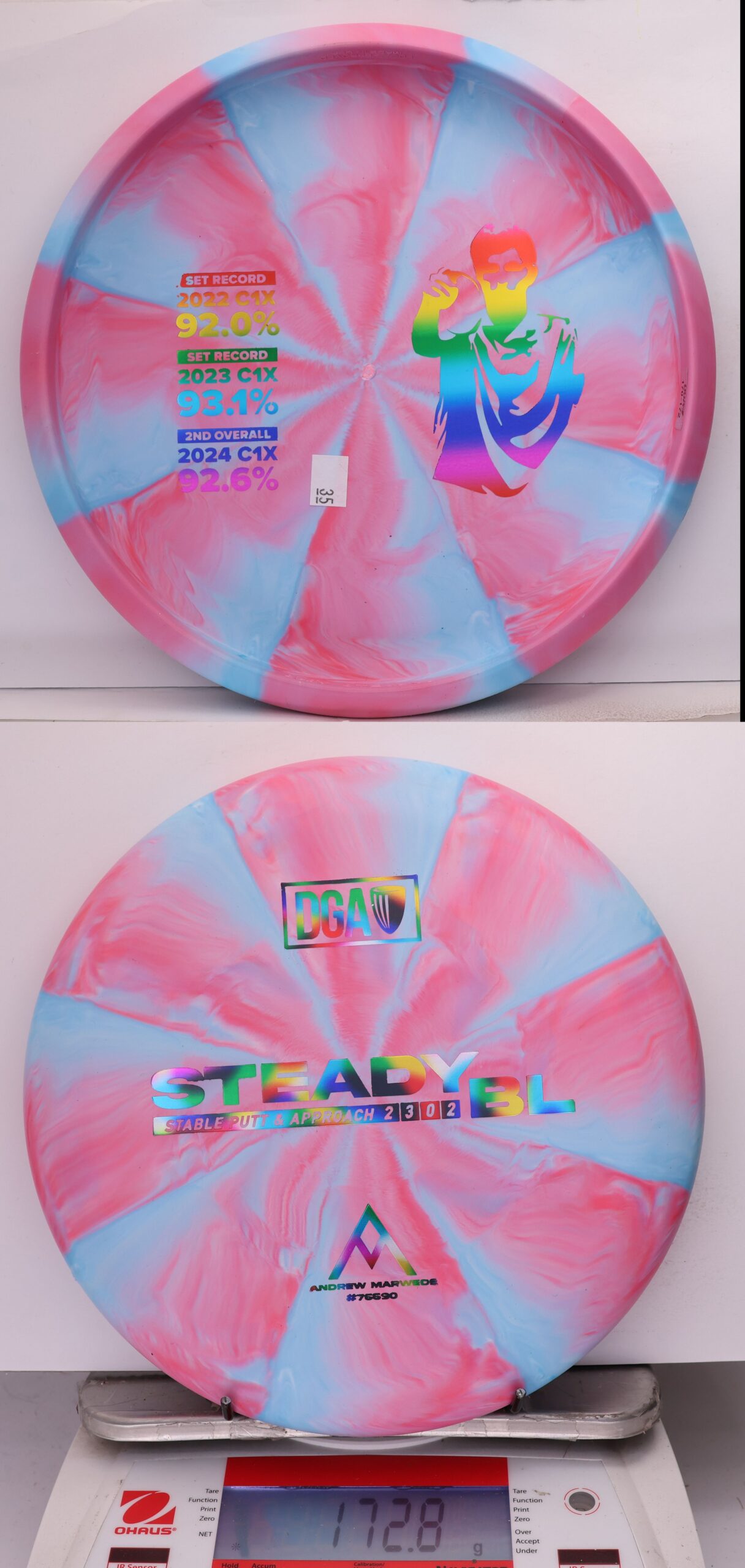 734562 D-Line Swirl Stone Steady BL, Andrew Marwede Bottom Stamp - #35 RedBlue, 173