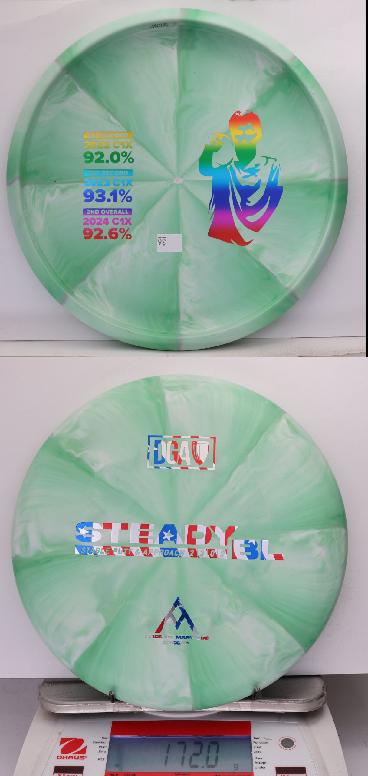 734563 D-Line Swirl Stone Steady BL, Andrew Marwede Bottom Stamp - #36 Green, 172