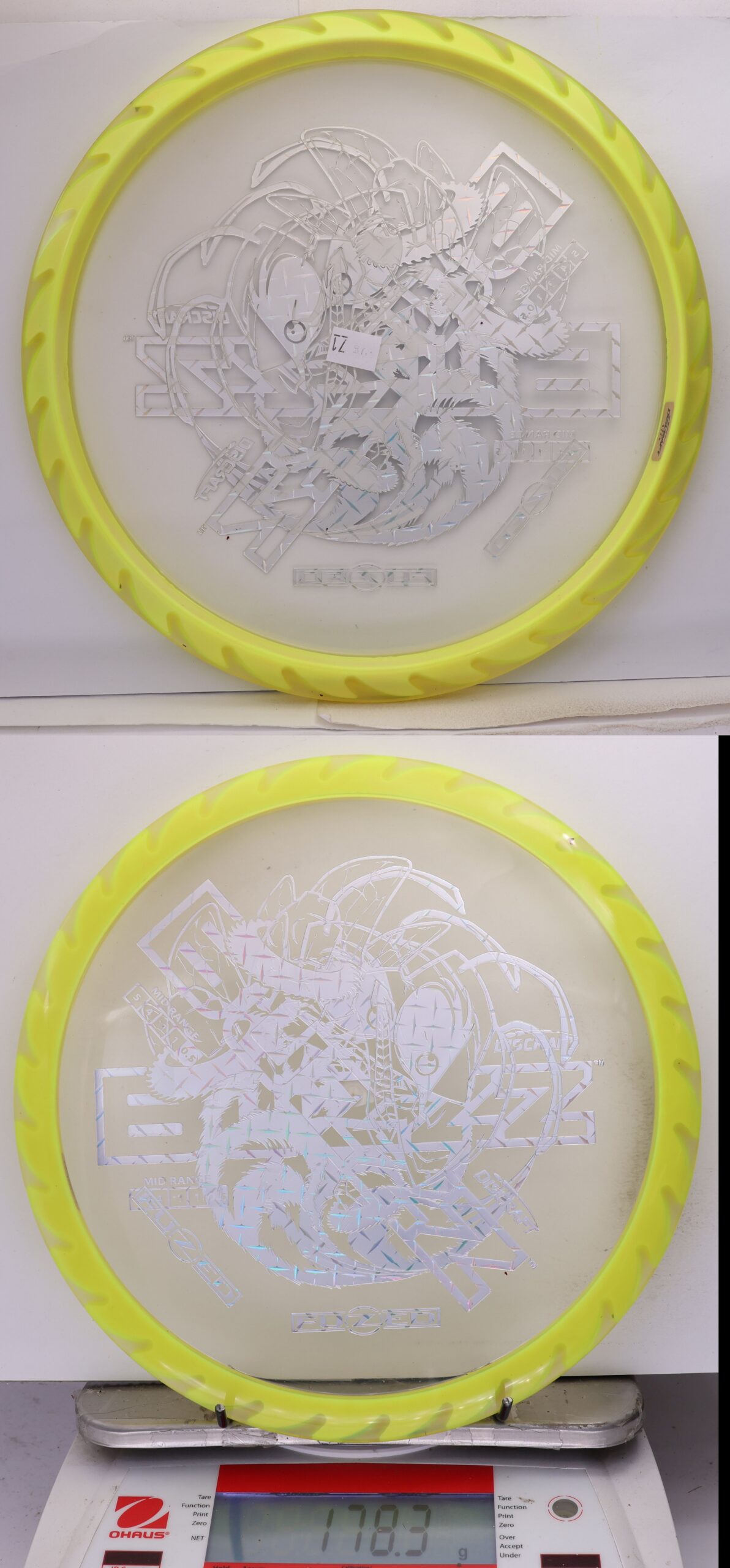 756553 X-Out Fuzed Line Buzzz - Buzzzsaw - #71 White-NYellow, 178