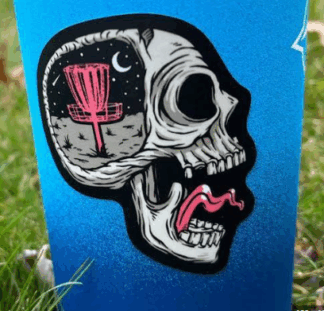 Screaming Skull Disc Golf Sticker