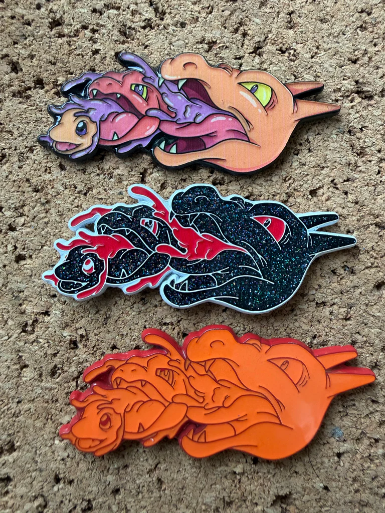 787538 Charizard Evolution, Special Edition Pins by Festi Daze - OrngPurpleGLOW, G10