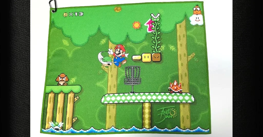 789590 Festi Daze Quick Dry Towel - Mario, 19\" x 15\"