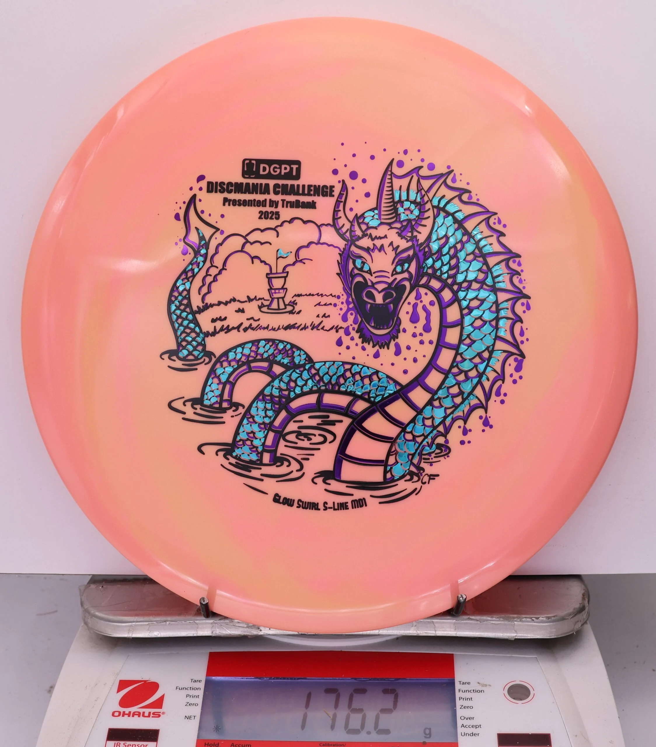 800974 Glow Swirly S-Line MD1, Discmania Challenge 2025 - #05 Peach, 176