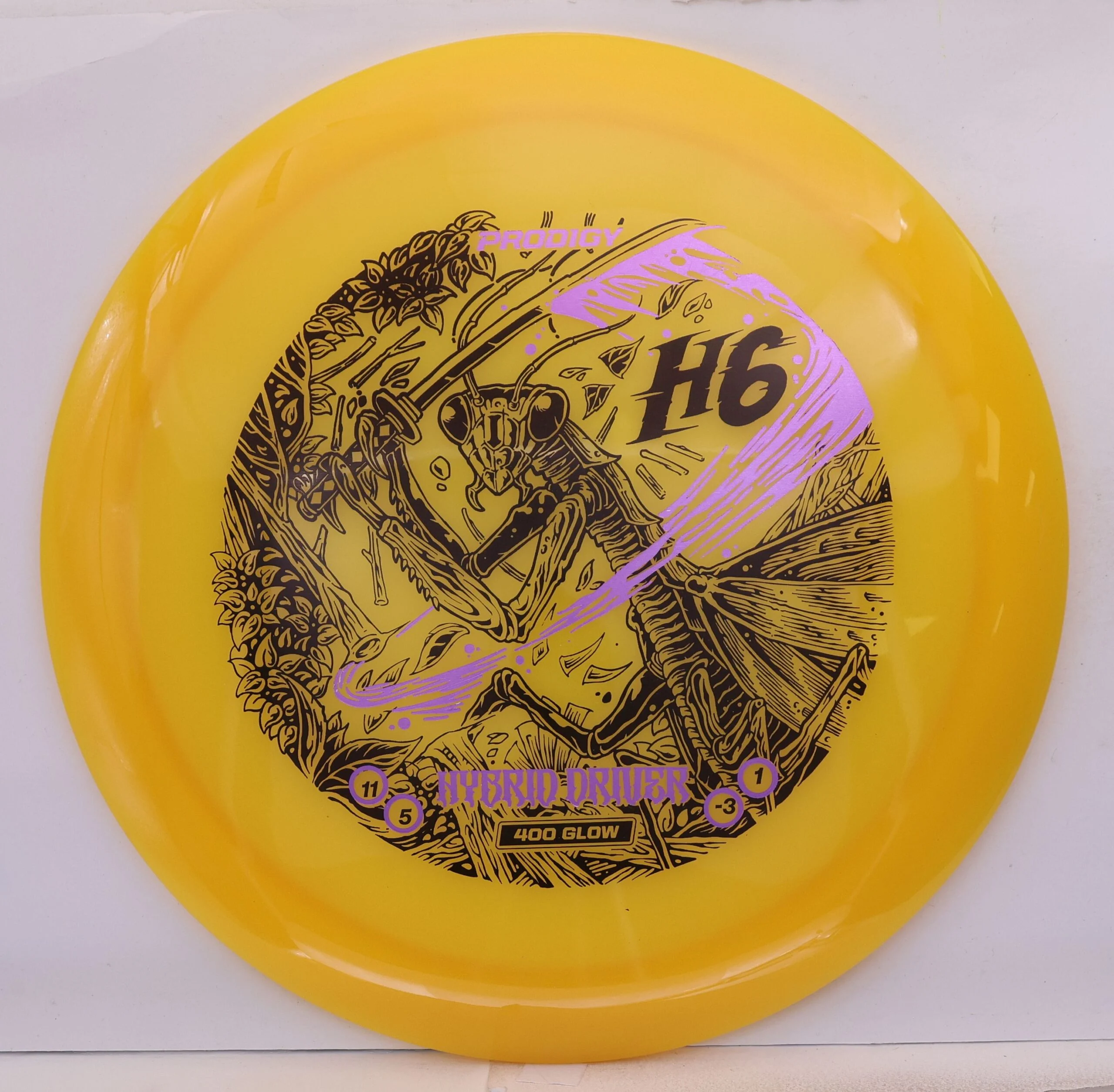 Prodigy H6, 400 Glow Slasher Stamp • Marshall Street Disc Golf
