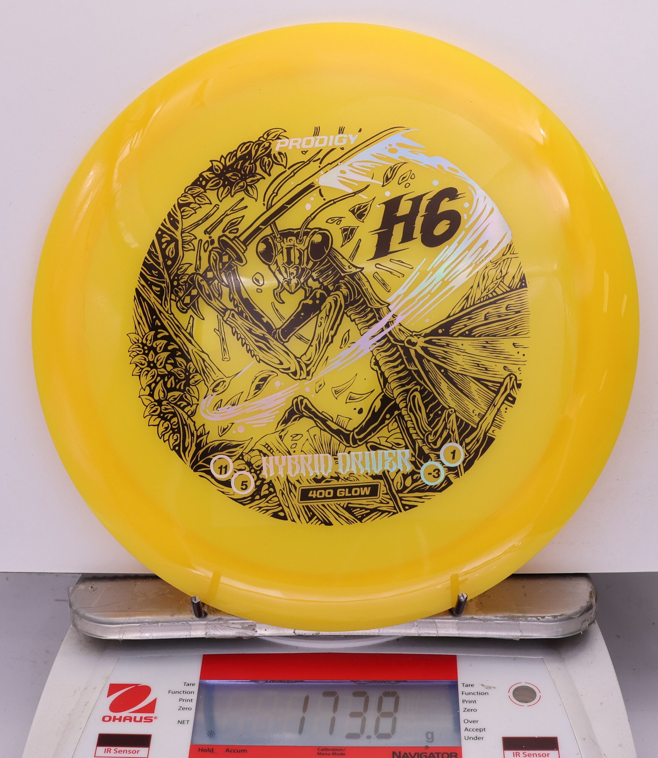 Prodigy H6, 400 Glow Slasher Stamp • Marshall Street Disc Golf