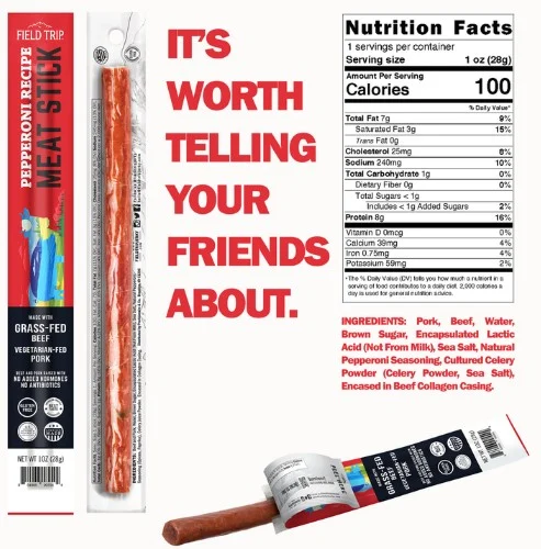 841057 Field Trip Meat Stick Snacks 1oz - Pepperoni, 1oz