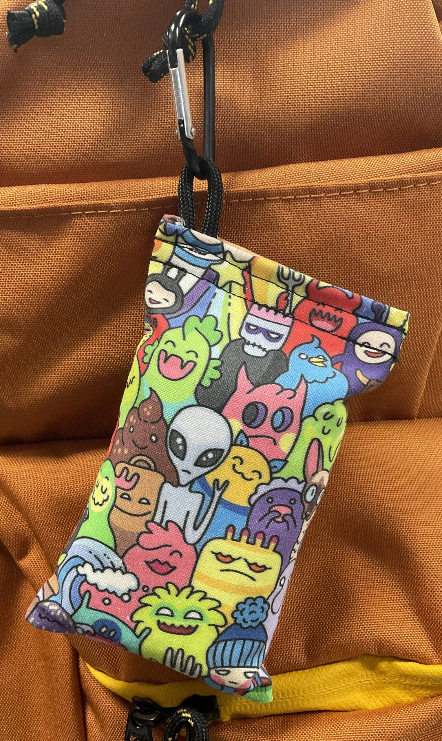 841436 Chalky Bags with Carabiner - Monsters-Multi, Chalky Bags