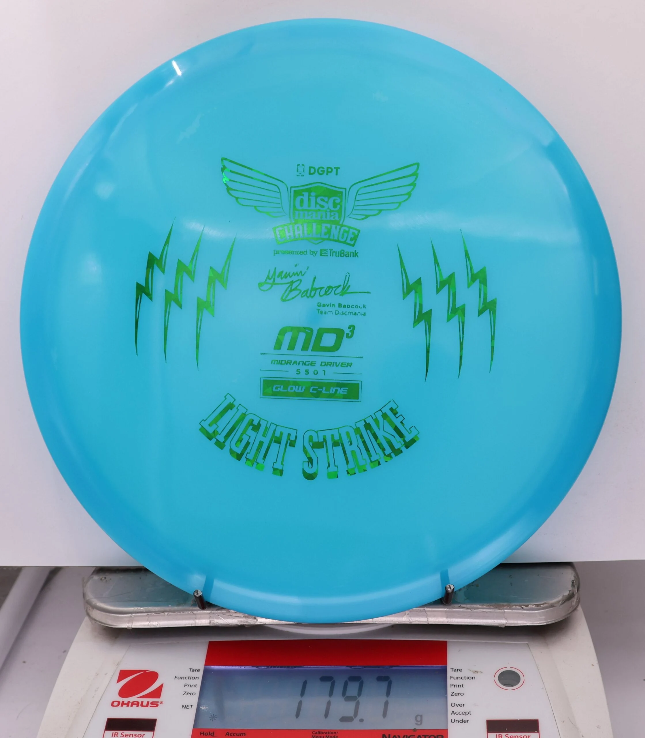 877557 Color Glow C-Line MD3, Gavin Babcock 2026 Signature Series - Discmania Challenge Fundraiser - #31 BlueGlow, 180
