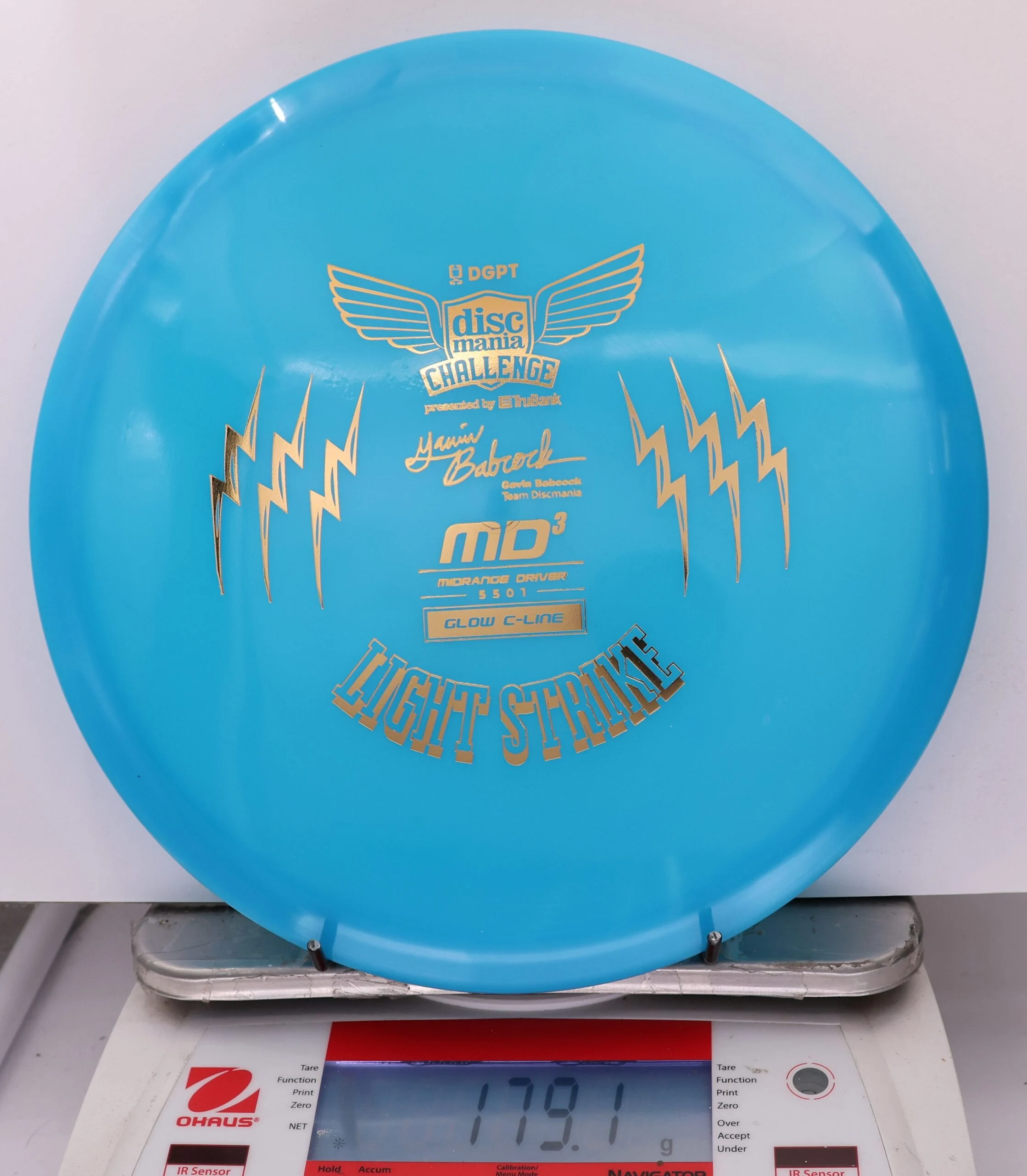 877605 Color Glow C-Line MD3, Gavin Babcock 2026 Signature Series - Discmania Challenge Fundraiser - #36 BlueGlow, 179