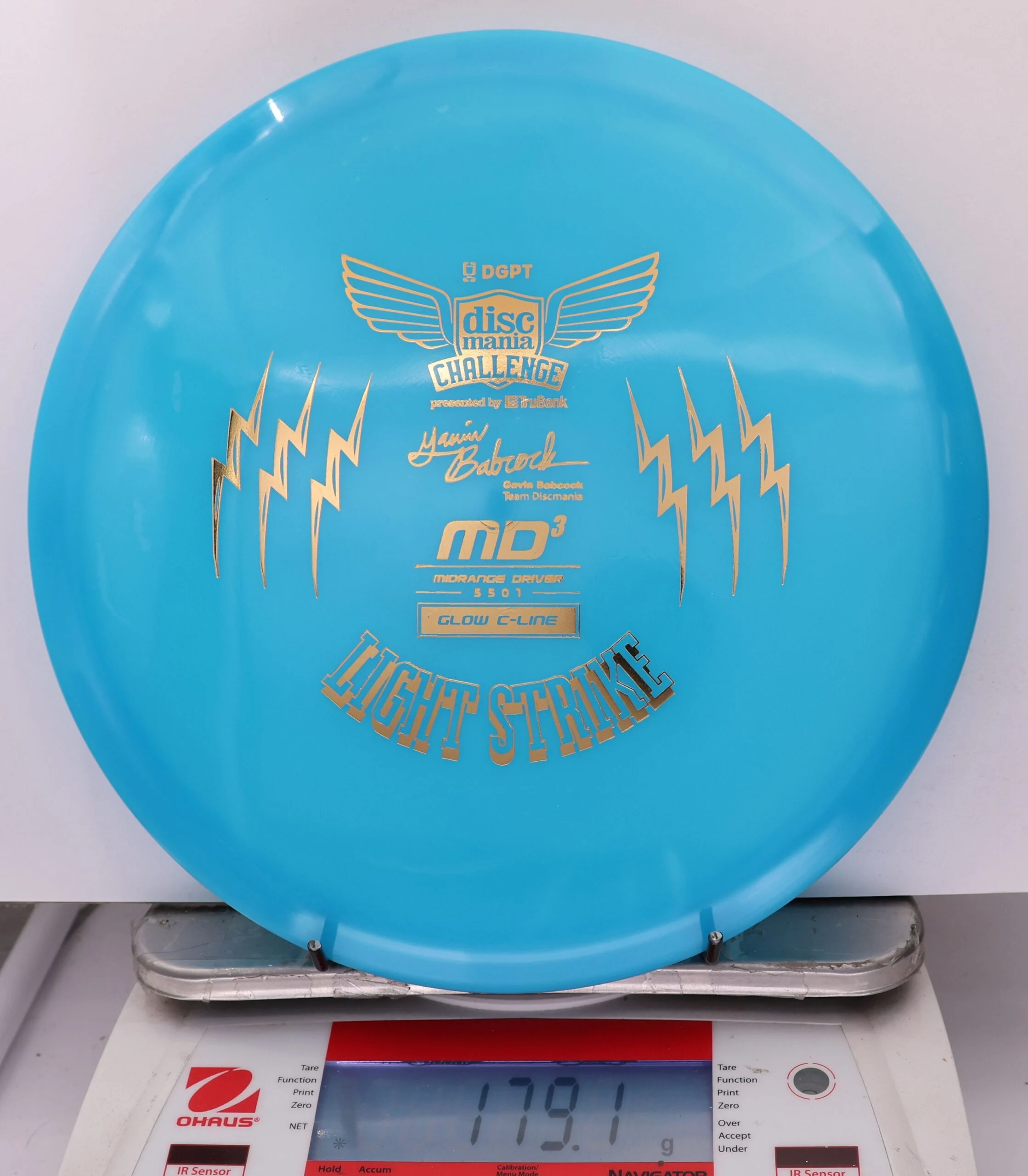 877650 Color Glow C-Line MD3, Gavin Babcock 2026 Signature Series - Discmania Challenge Fundraiser - #38 BlueGlow, 179
