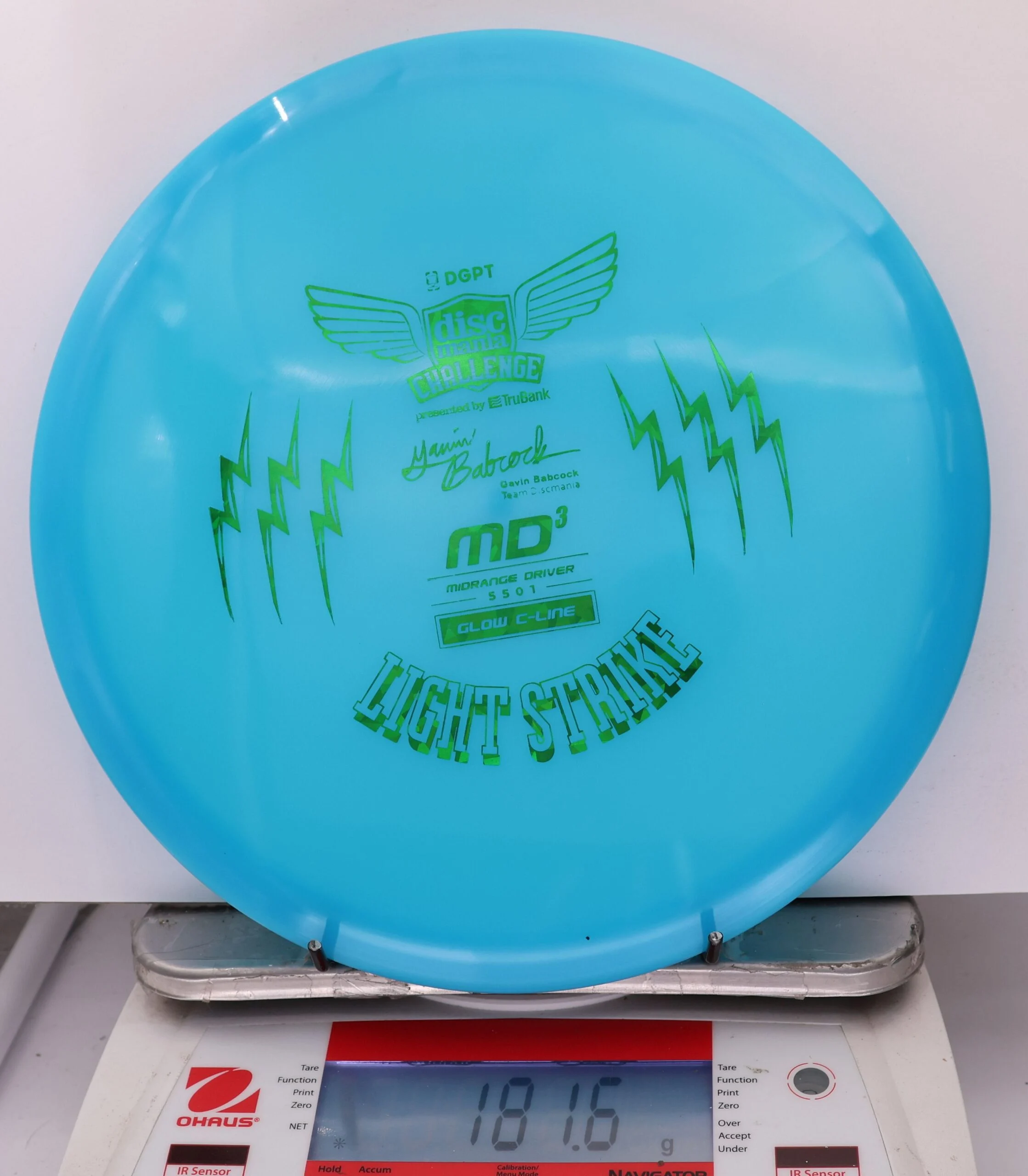 877652 Color Glow C-Line MD3, Gavin Babcock 2026 Signature Series - Discmania Challenge Fundraiser - #40 BlueGlow, 182