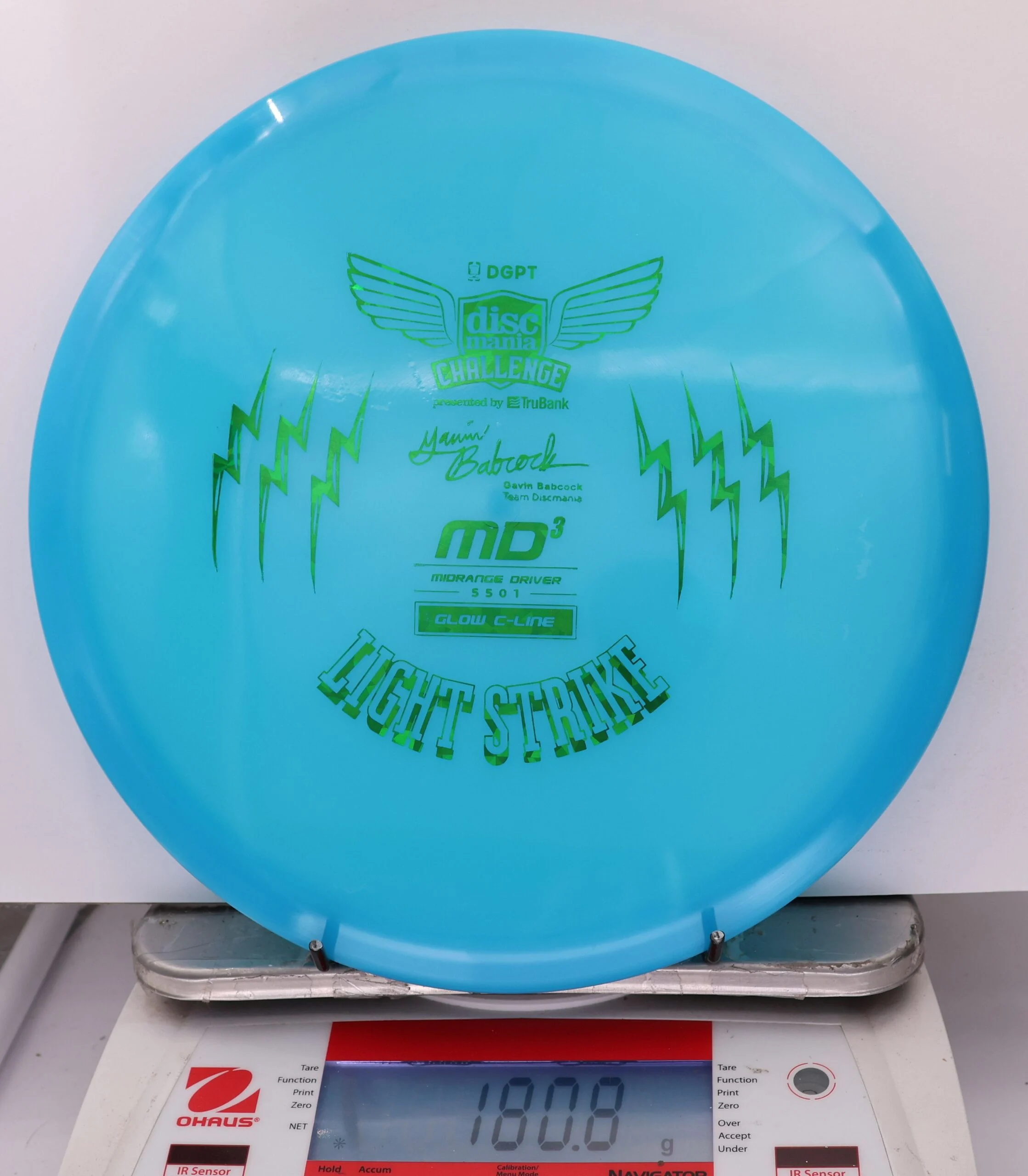 877653 Color Glow C-Line MD3, Gavin Babcock 2026 Signature Series - Discmania Challenge Fundraiser - #41 BlueGlow, 181