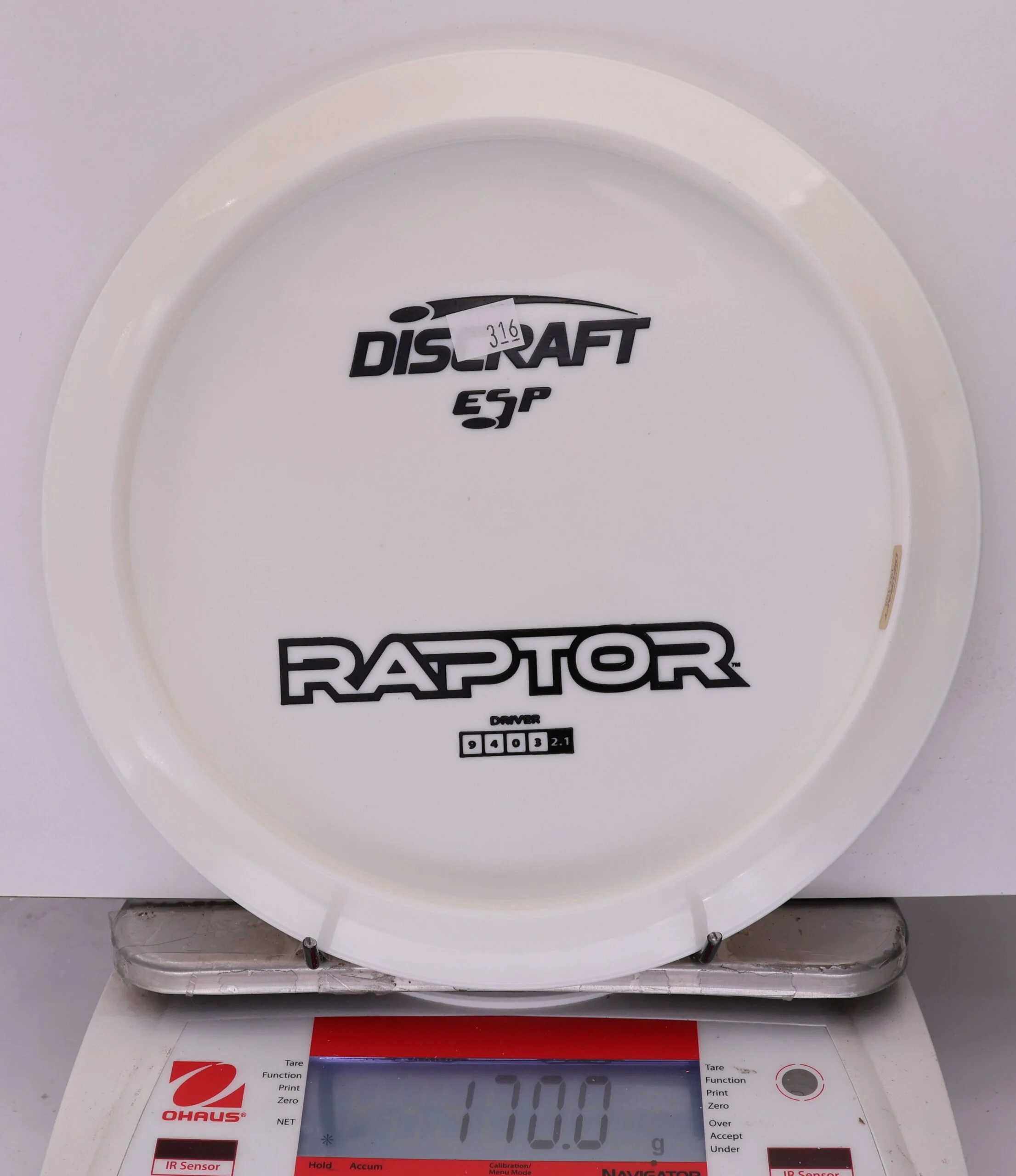 886747 ESP Raptor, Bottom Stamp - #316 White, 170
