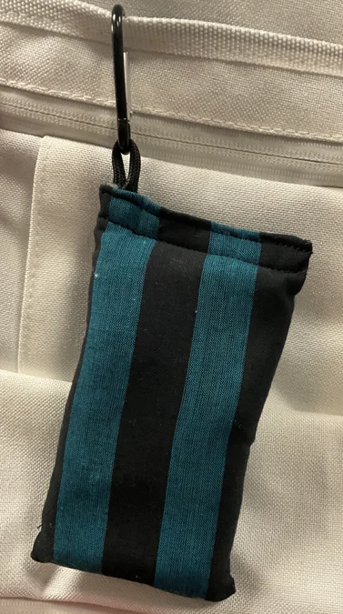 928017 Chalky Bags with Carabiner - Blue Black Stripes, Chalky