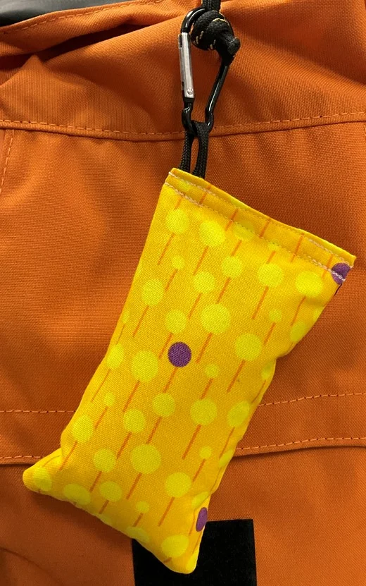 934113 Clay Bags with Carabiner - Lollipop-Yellow, CLAY