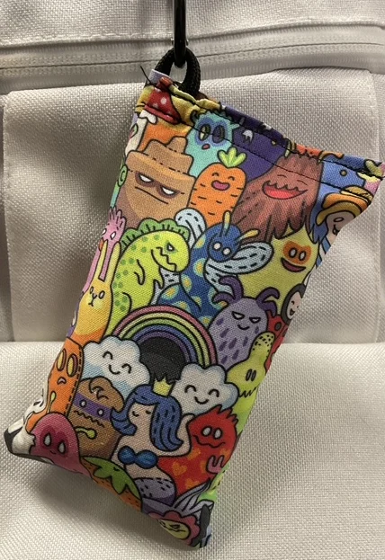 940790 Clay Bags with Carabiner - Monsters-Black, Clay Bags