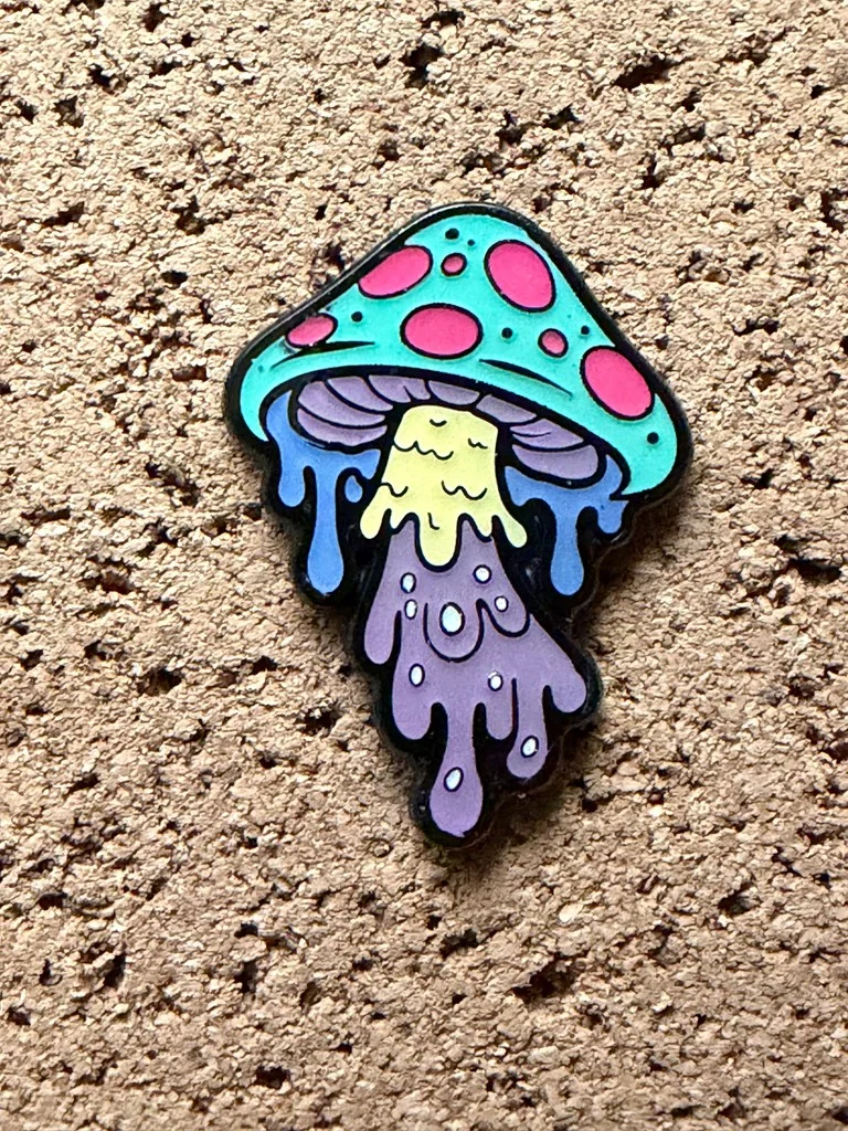 960620 Mushroom Drip, Pins by Festi Daze - BluePrpPnk Mushroom, F4