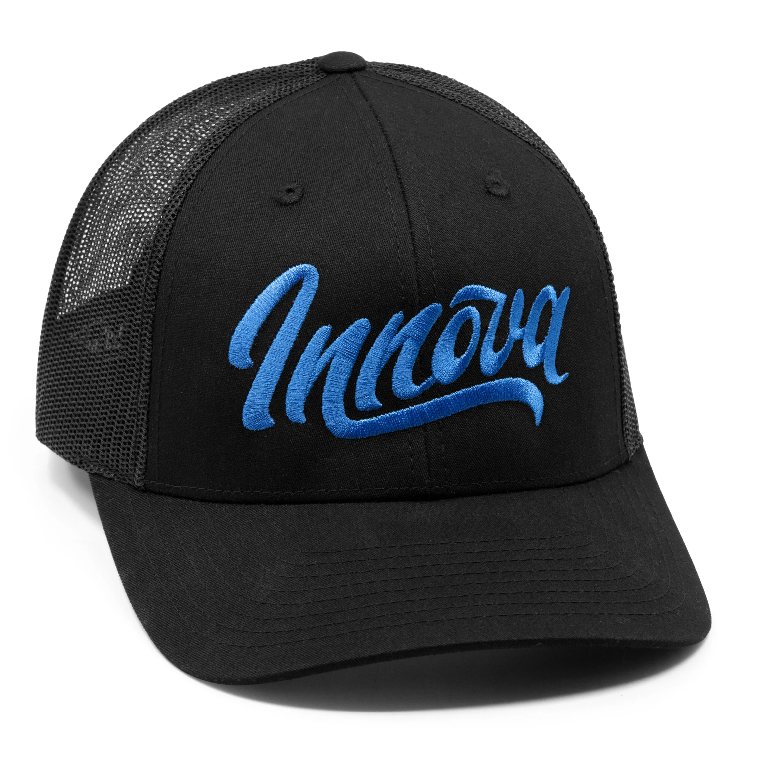 963820 Innova Mid-Pro Flow Trucker Hat - Black-Blue, Snapback