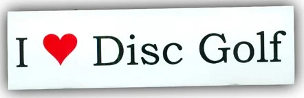 984148 I Love Disc Golf Sticker, Small - 1.5" x 4", Small