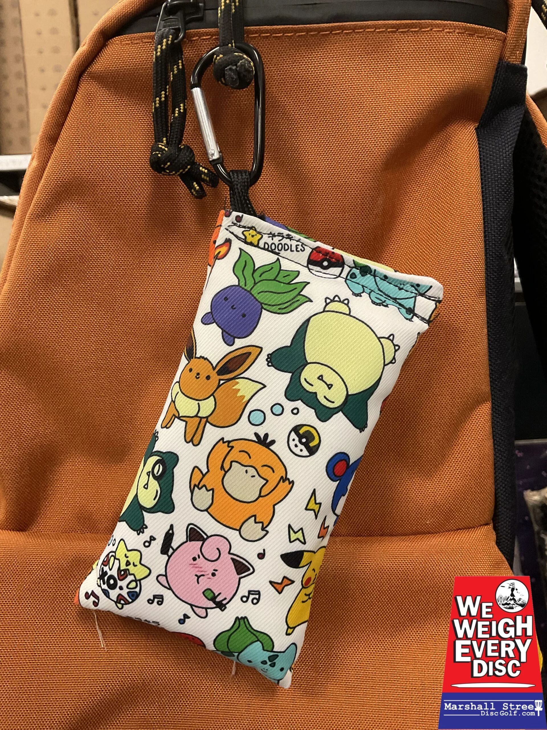 1021842 Clay Bags with Carabiner - Poke Pals-White, CLAY