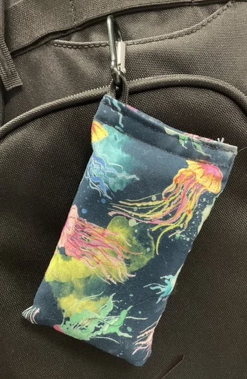 1021861 Clay Bags with Carabiner - Jellyfish-Navy, CLAY