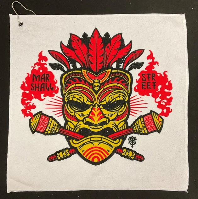 Marshall Street Tiki Mask Full Color Towel