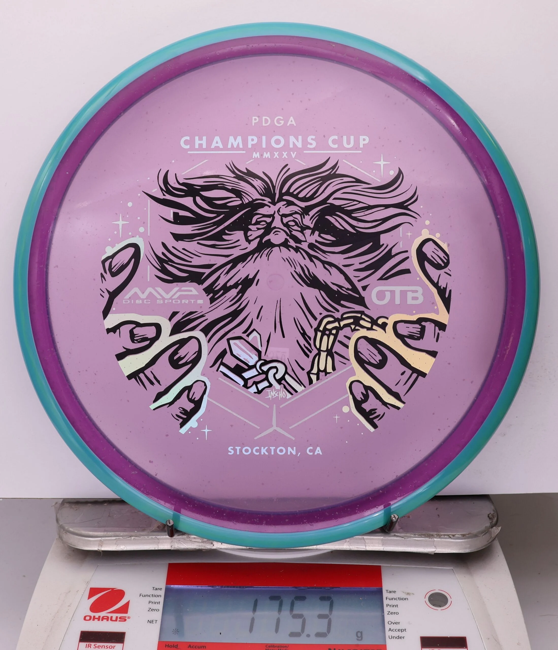 1039024 Particle Glow Proton Hex, PDGA Champions Cup 2025 - #370 Blue-Purple, 175