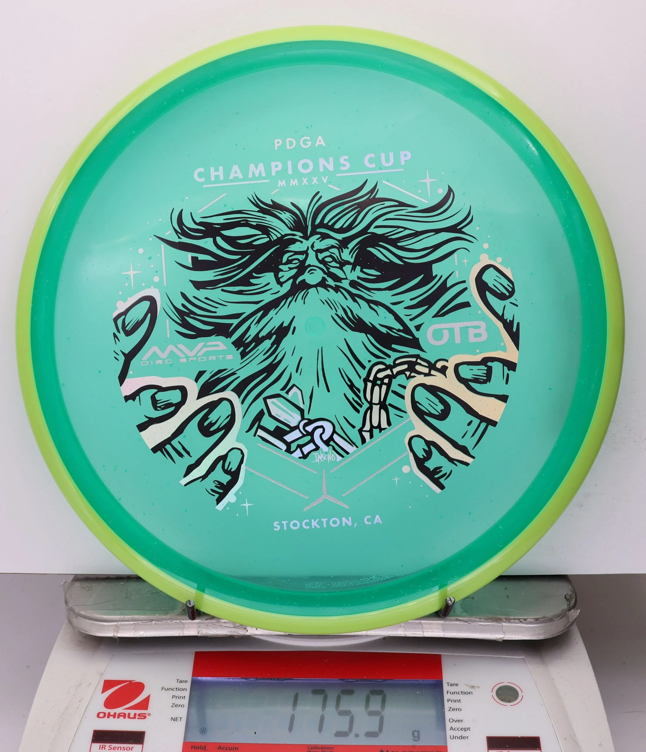 1039044 Particle Glow Proton Hex, PDGA Champions Cup 2025 - #375 Grellow-Aqua, 176