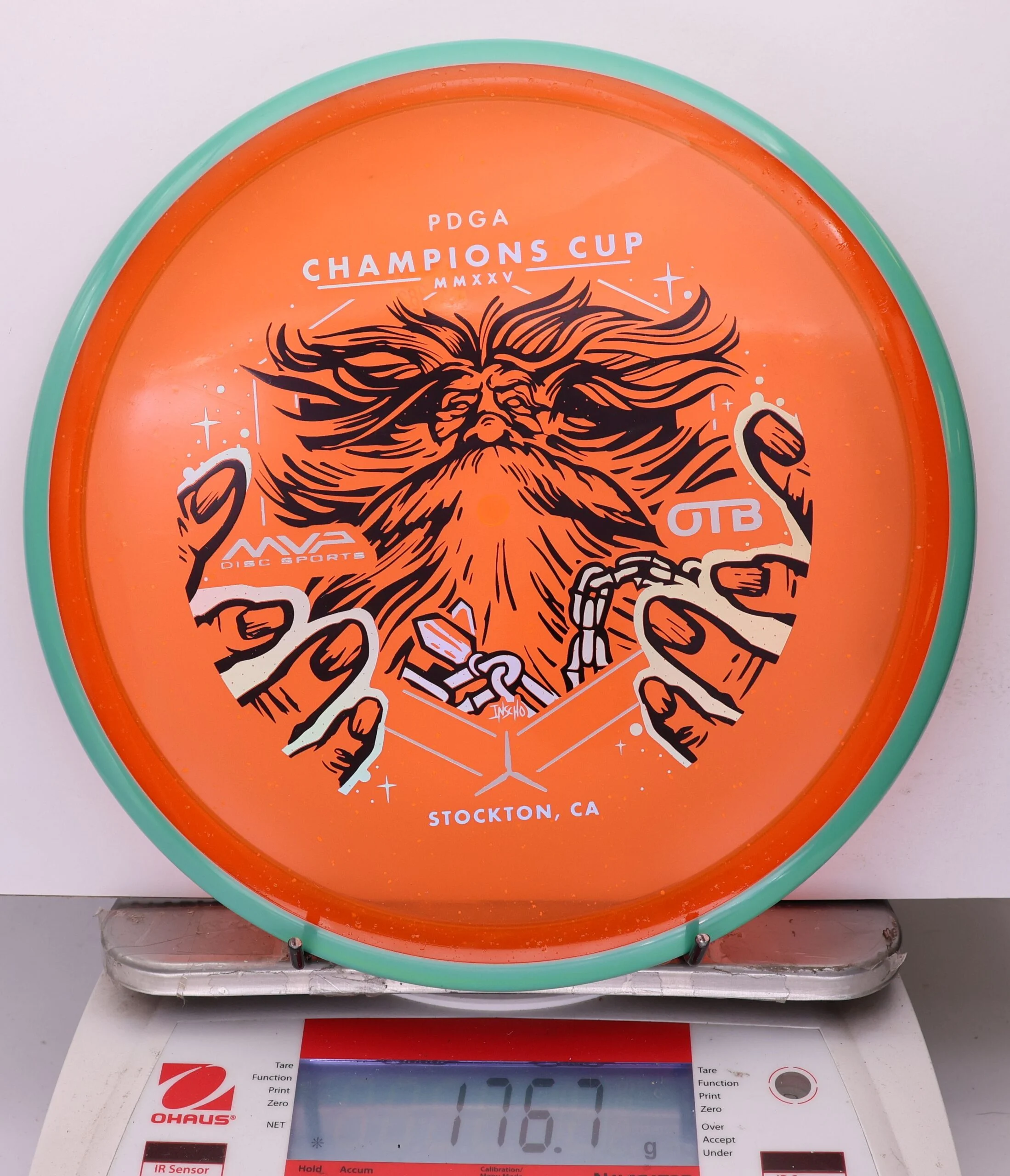 1039066 Particle Glow Proton Hex, PDGA Champions Cup 2025 - #382 Teal-Orange, 177