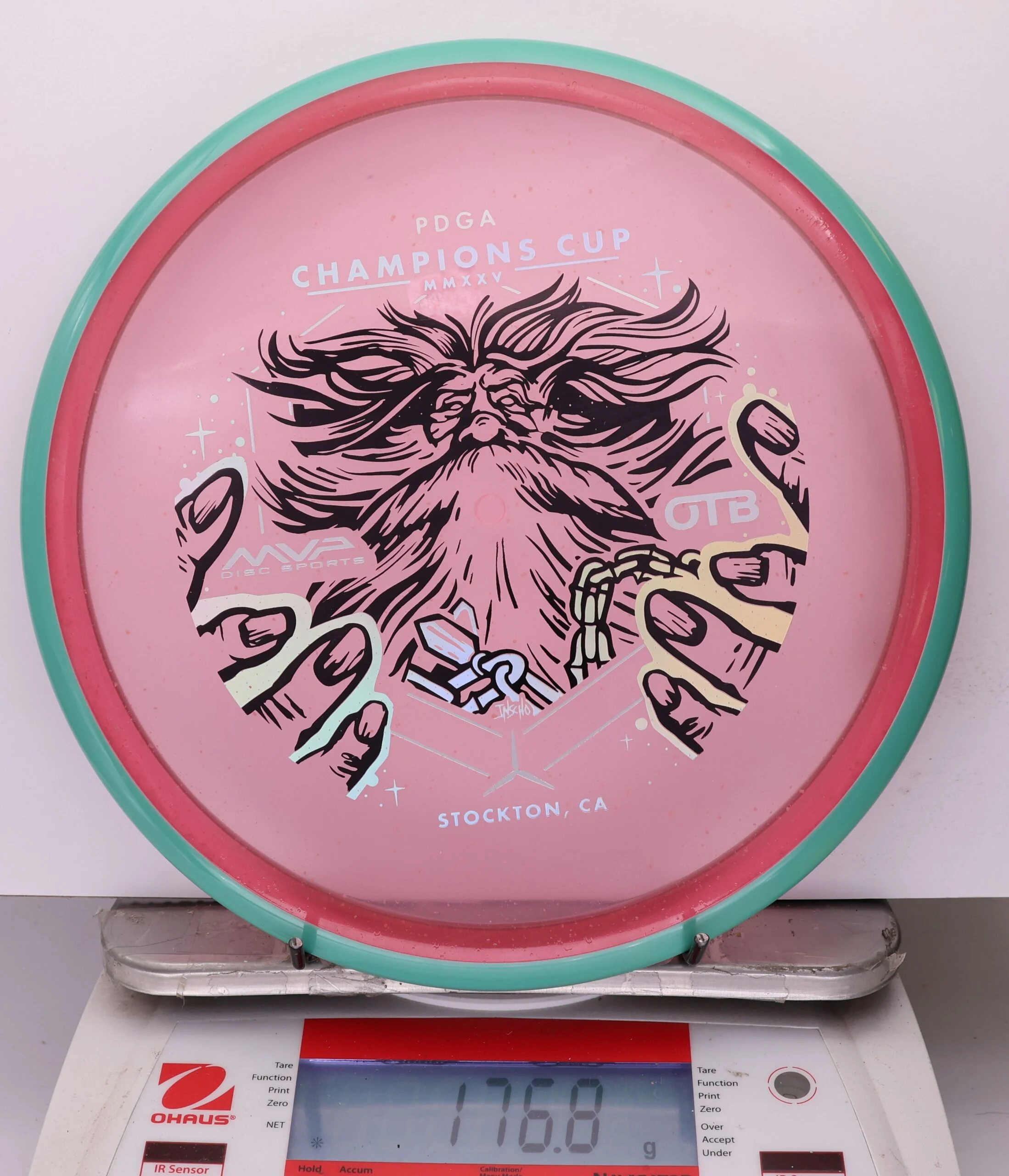1039068 Particle Glow Proton Hex, PDGA Champions Cup 2025 - #384 Teal-Reddish, 177