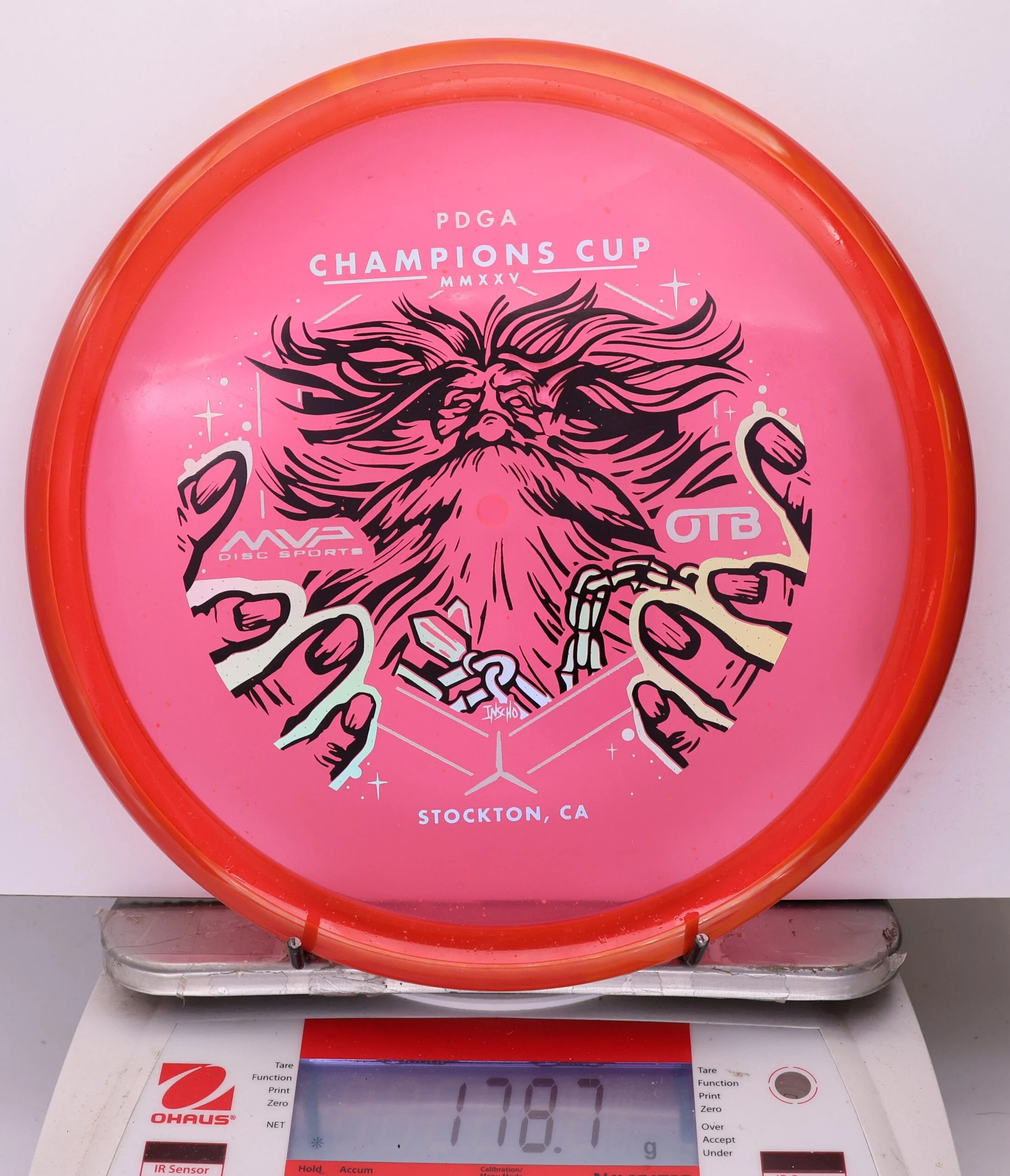 1039086 Particle Glow Proton Hex, PDGA Champions Cup 2025 - #387 Red, 179