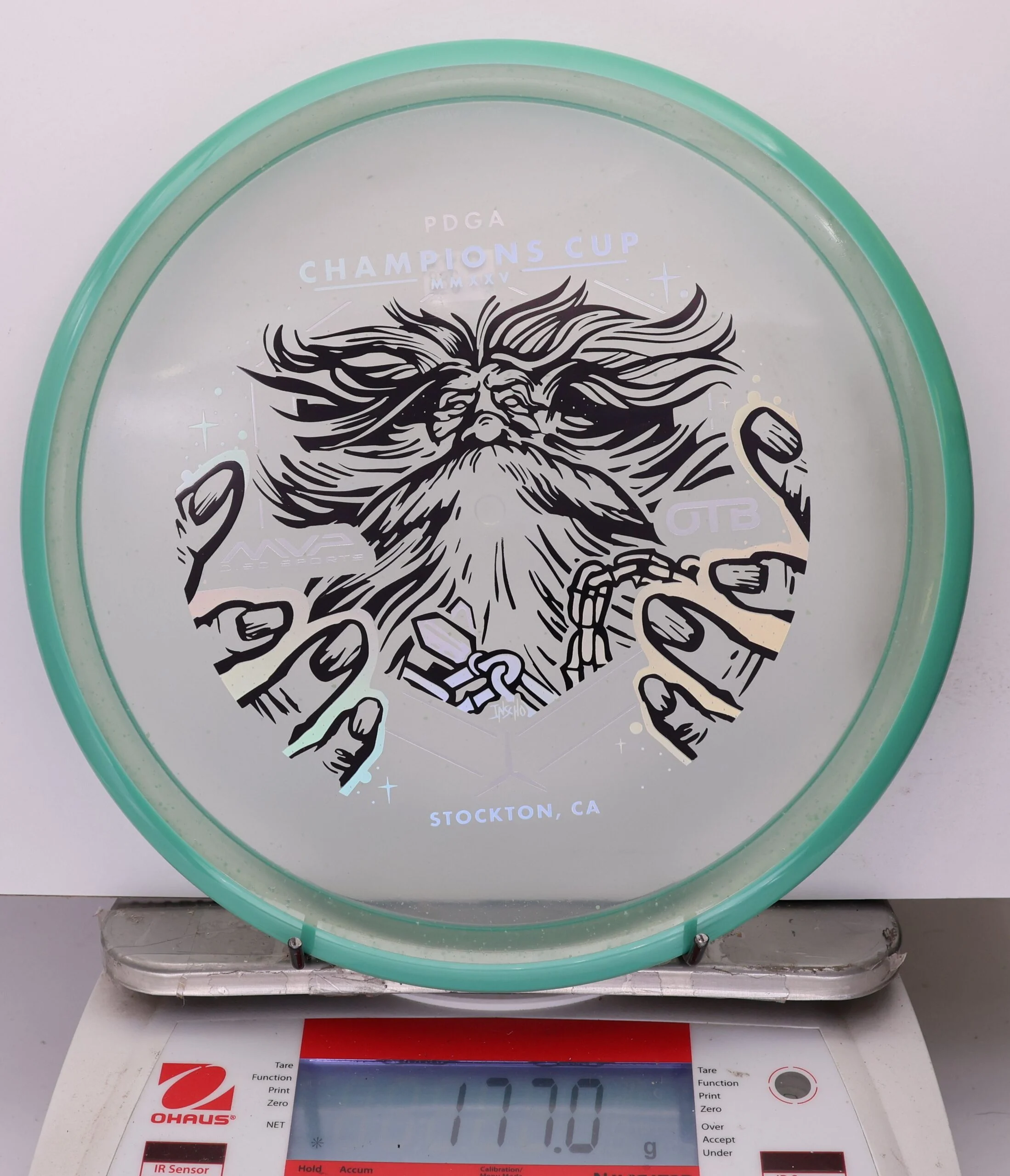 1039087 Particle Glow Proton Hex, PDGA Champions Cup 2025 - #388 Teal-Clear, 177