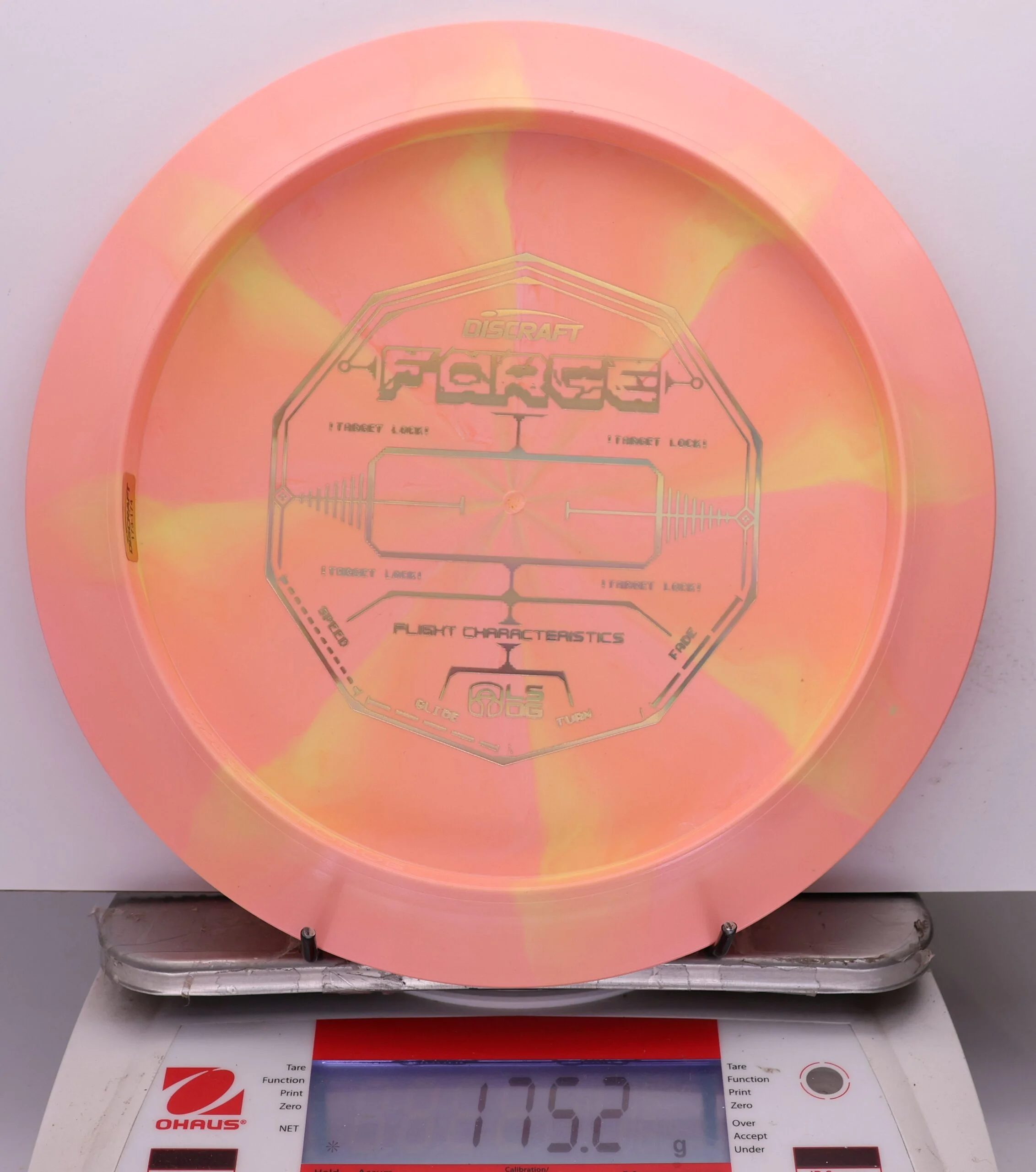 1074541 ESP Swirl Force, Bottom Stamp - 2026 Ledgestone 8 Hole - #04 PeachYellow, 175