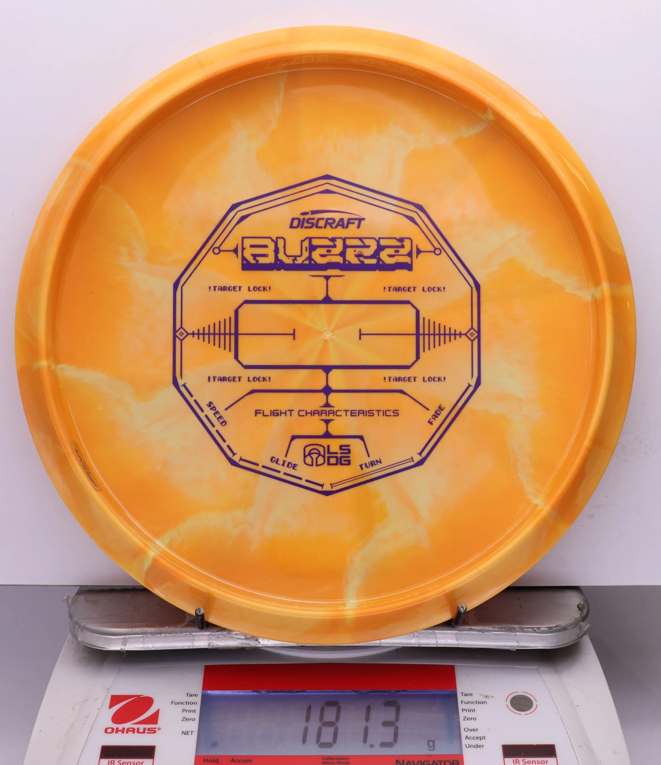 1074598 ESP Swirl Buzzz, Bottom Stamp -- 2026 Ledgestone 8 Hole - #10 OrangeYellow, 181