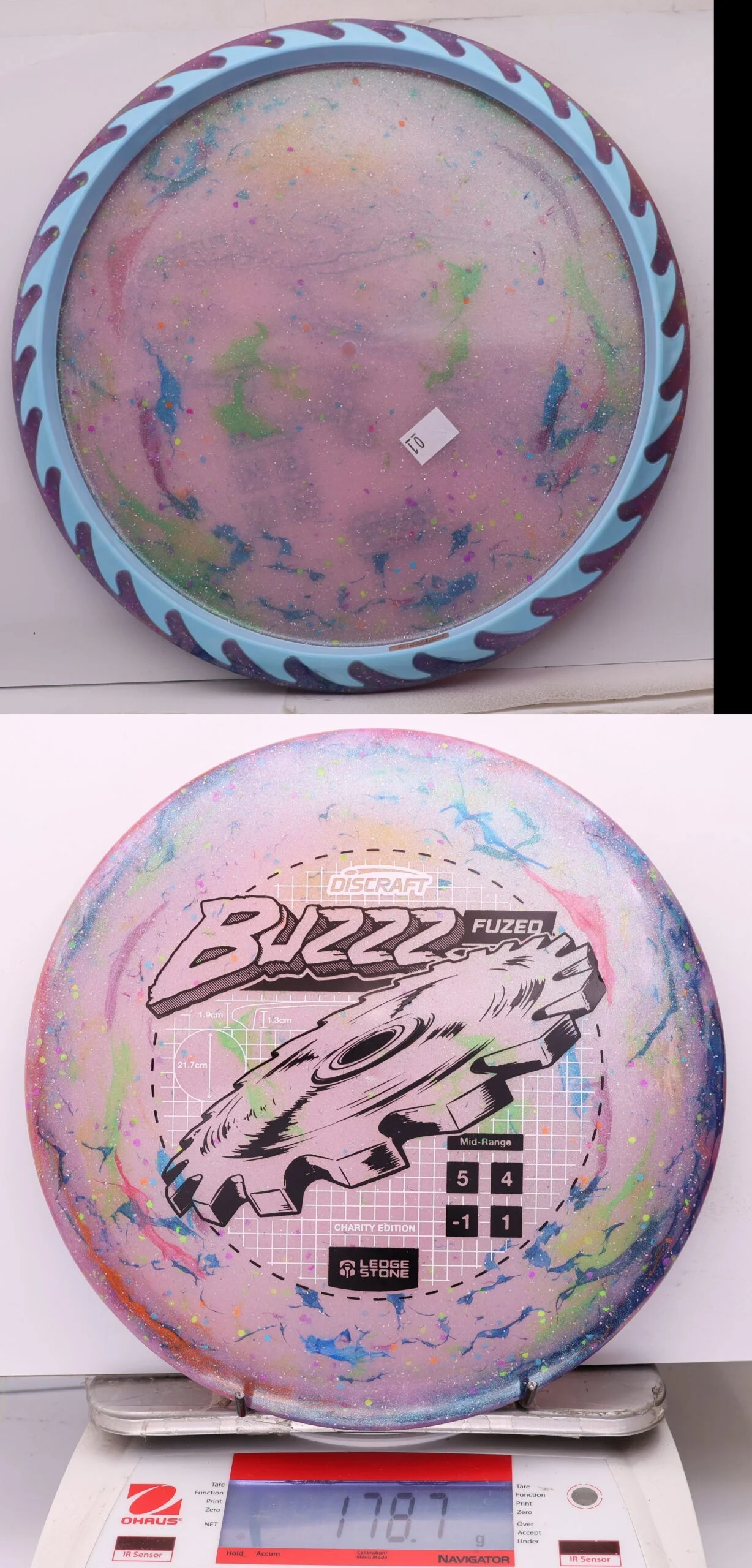1075442 "Kitchen Sink" FuZed Line Buzzz, ESP Rim - 2026 Ledgestone Charity Edition - #01 MultiPinkBlue, 179