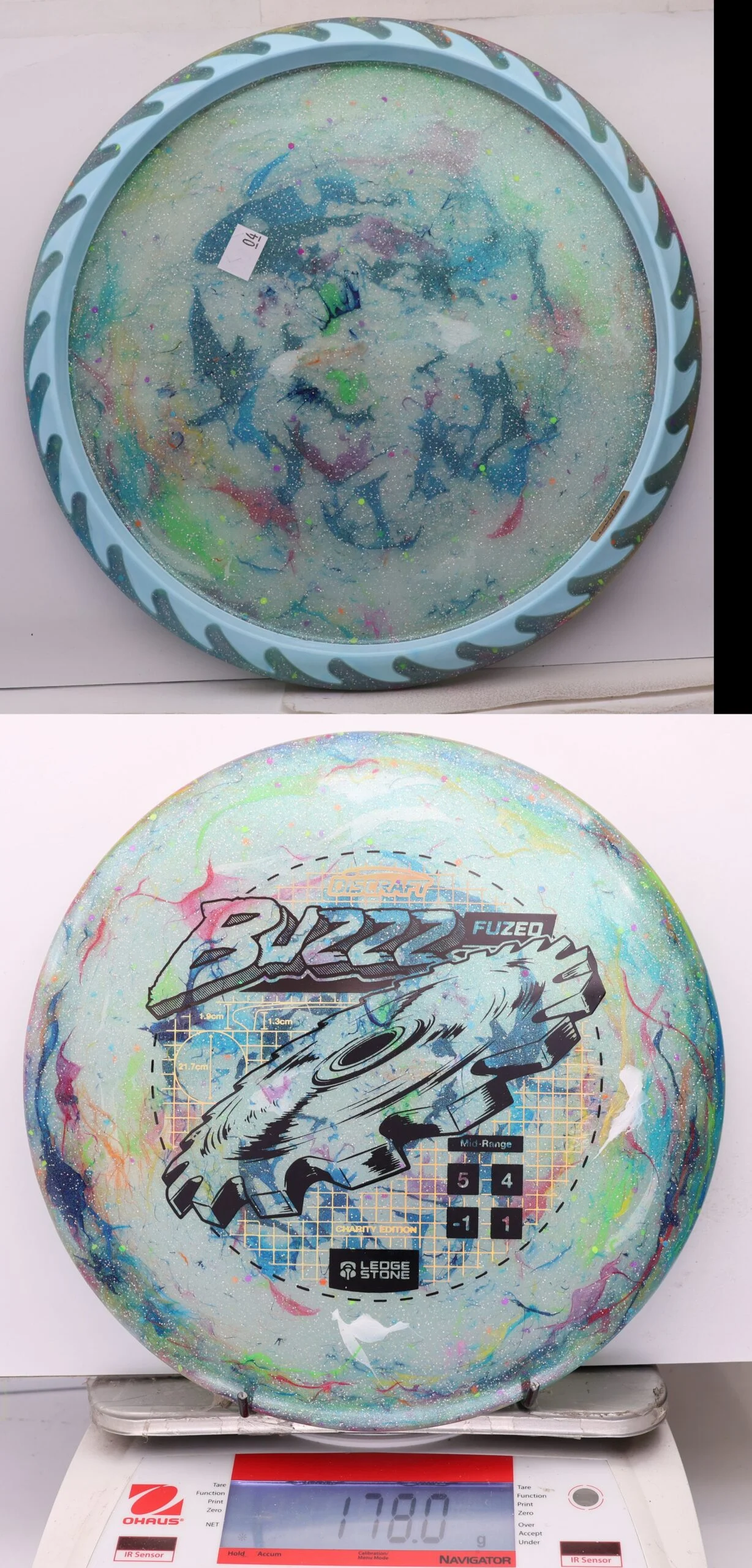 1075471 "Kitchen Sink" FuZed Line Buzzz, ESP Rim - 2026 Ledgestone Charity Edition - #04 MultiGreenBlue, 178