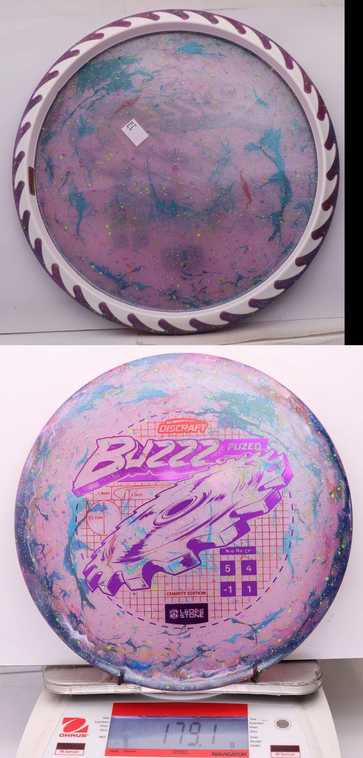 1075526 "Kitchen Sink" FuZed Line Buzzz, ESP Rim - 2026 Ledgestone Charity Edition - #13 MultiPurpleWhite, 179