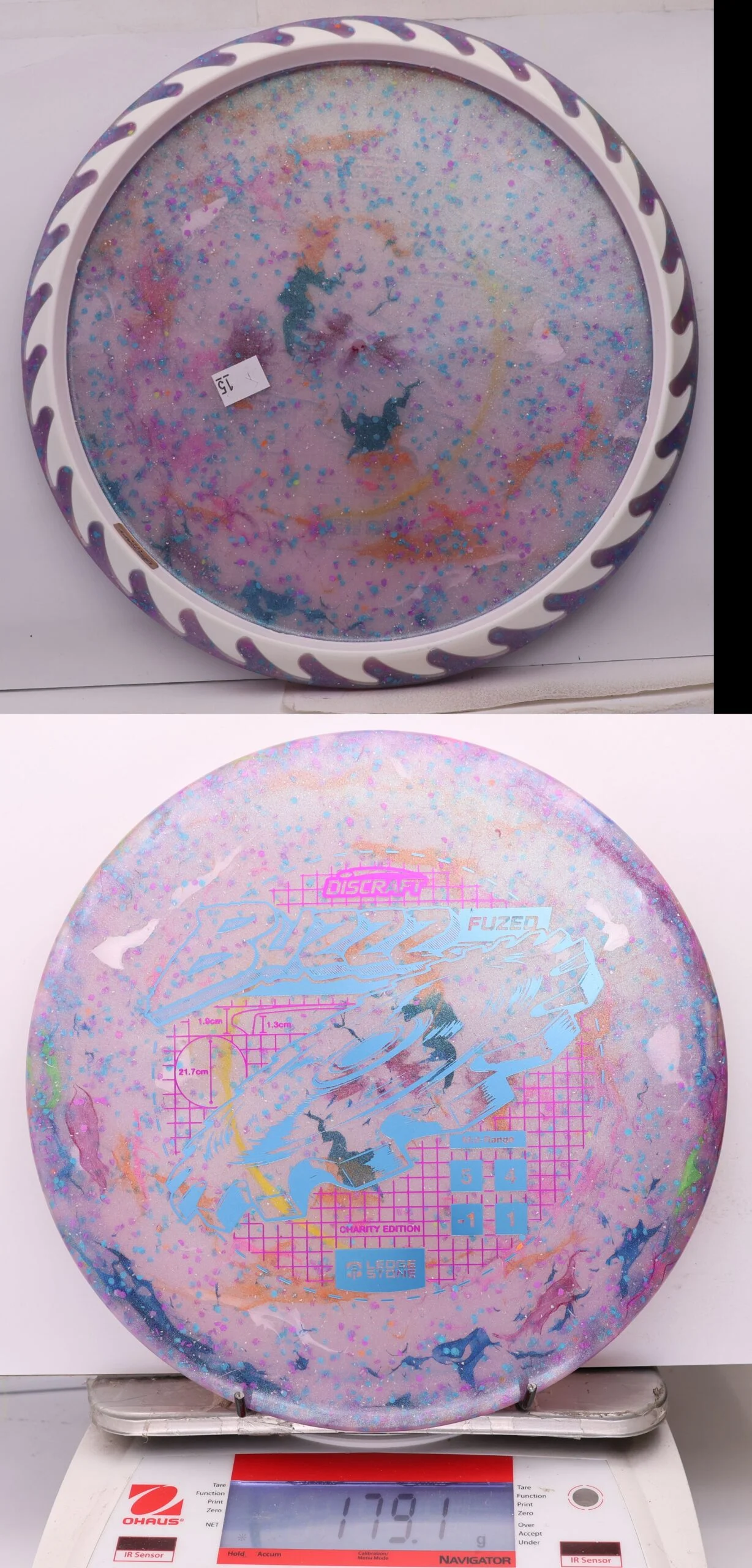 1075528 "Kitchen Sink" FuZed Line Buzzz, ESP Rim - 2026 Ledgestone Charity Edition - #15 MultiPurpWhite, 179