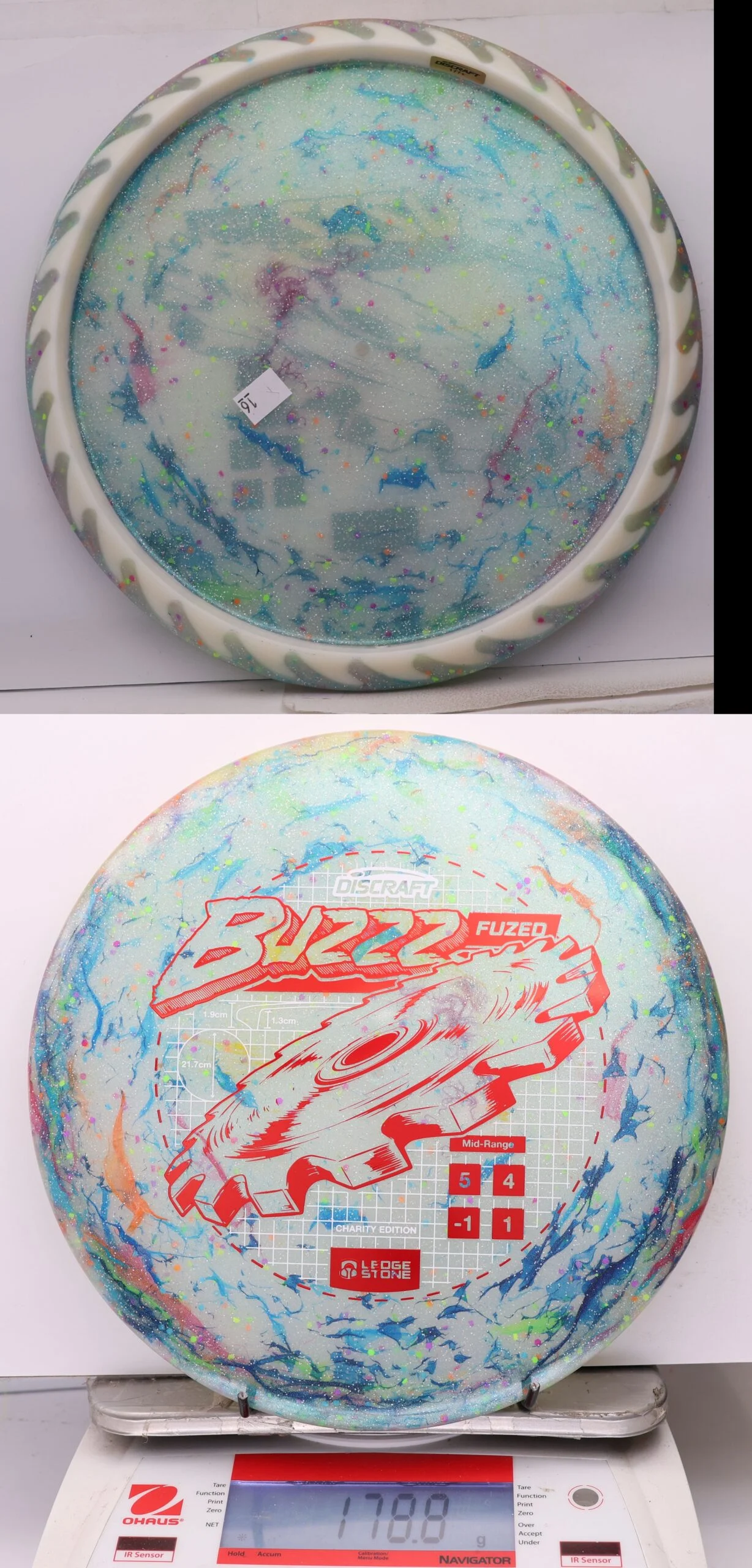 1075529 "Kitchen Sink" FuZed Line Buzzz, ESP Rim - 2026 Ledgestone Charity Edition - #16 MultiGreenishWhite, 179