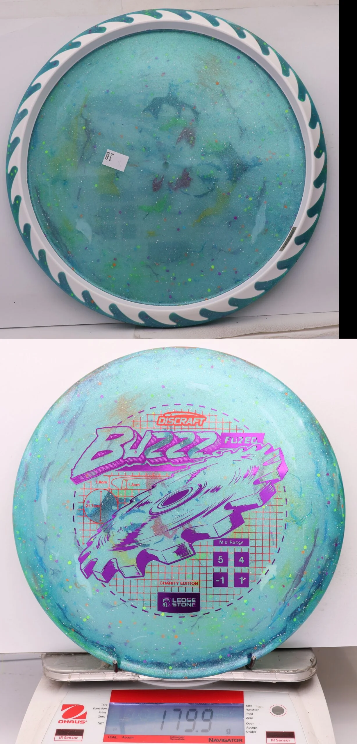 1075554 "Kitchen Sink" FuZed Line Buzzz, ESP Rim - 2026 Ledgestone Charity Edition - #18 MultiTealWhite, 180
