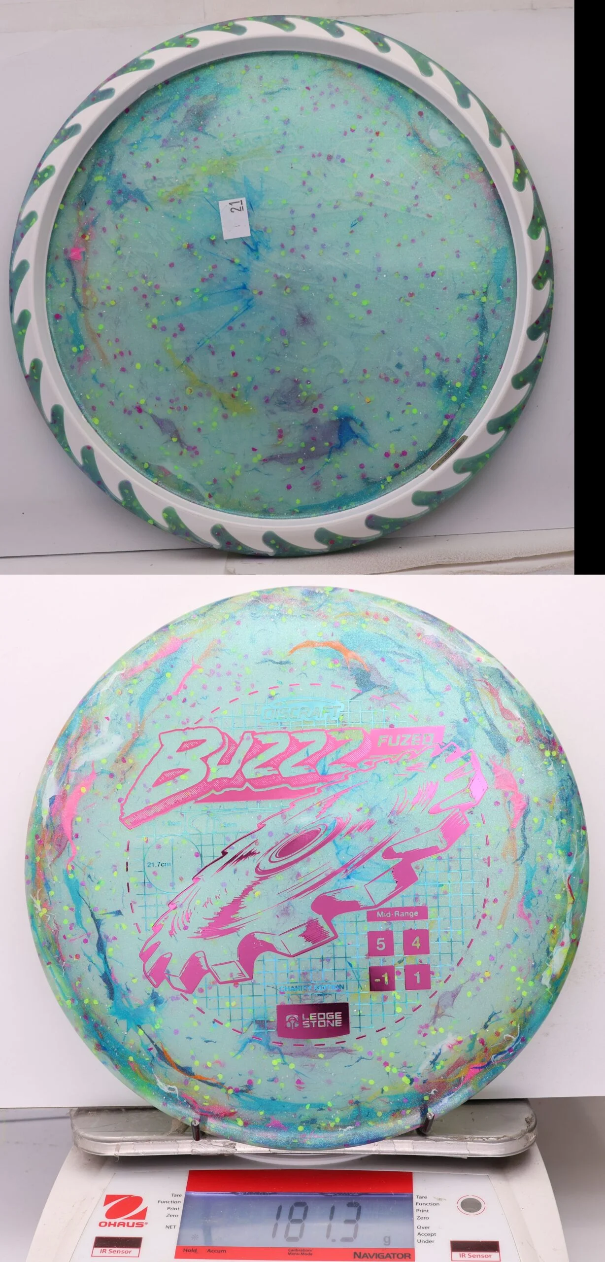 1075557 "Kitchen Sink" FuZed Line Buzzz, ESP Rim - 2026 Ledgestone Charity Edition - #21 MultiTealWhite, 181